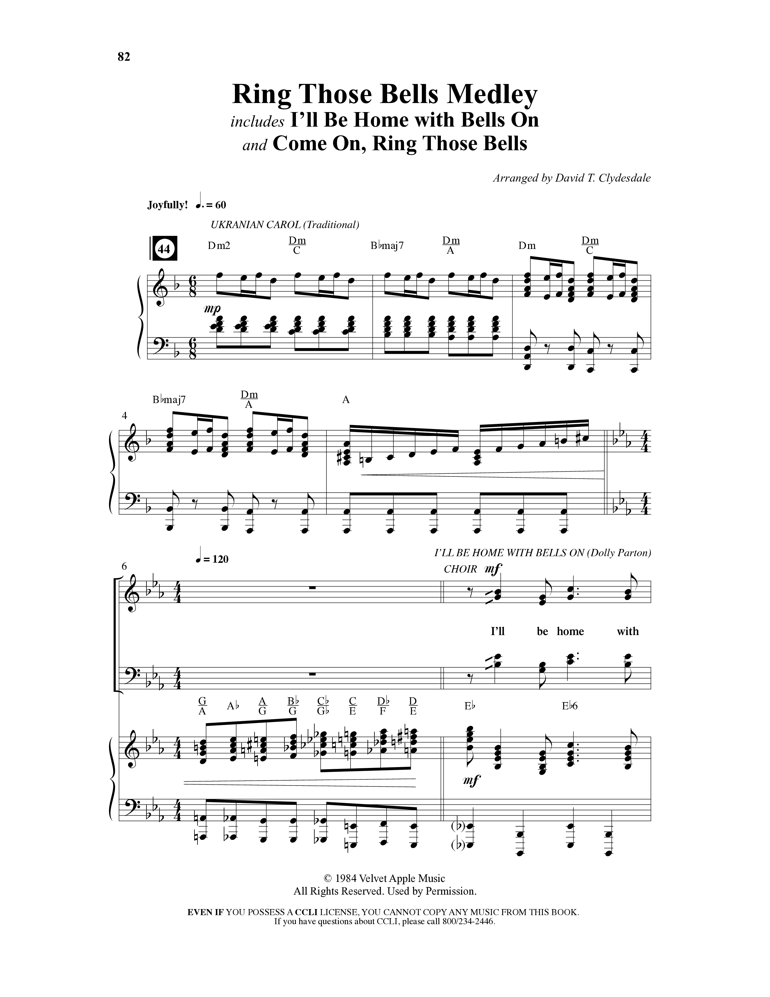 A Merry Clydesdale Christmas (12 Song Choral Collection) Song 9 (Piano SATB) (Arr. David Clydesdale)