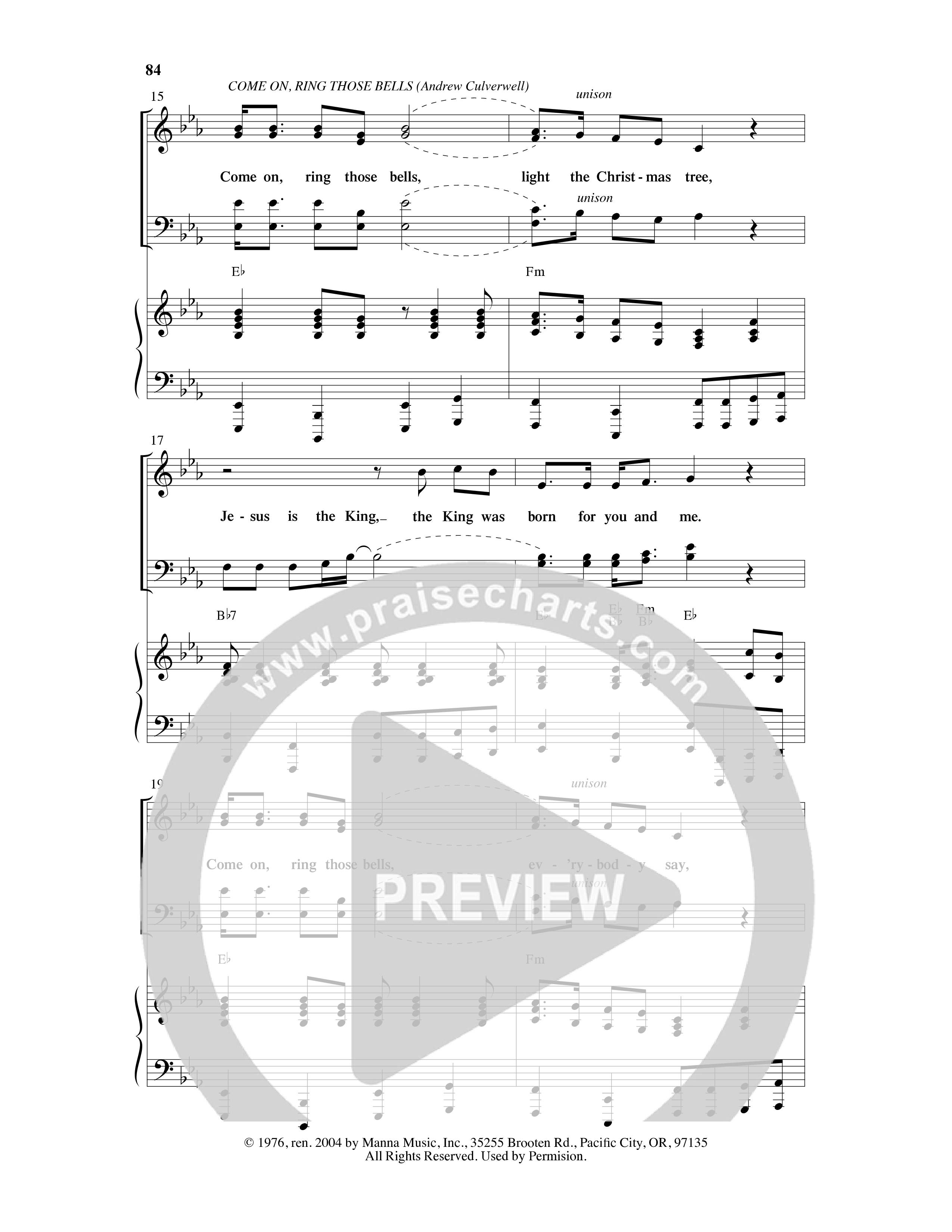 A Merry Clydesdale Christmas (12 Song Choral Collection) Song 9 (Piano SATB) (Arr. David Clydesdale)