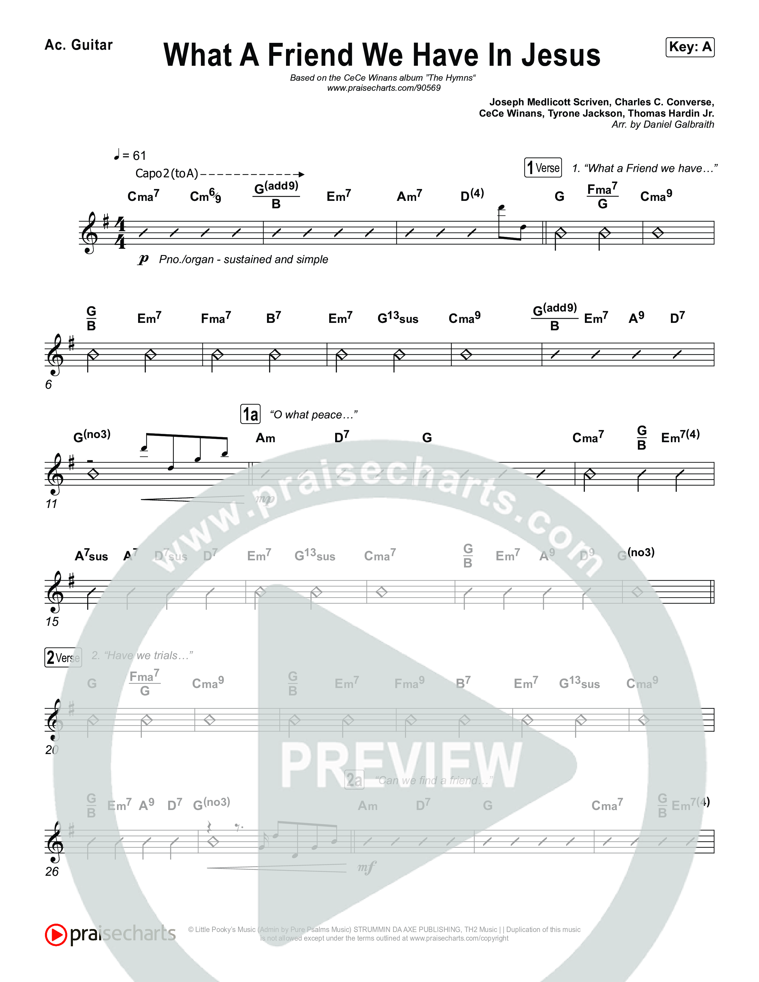 What A Friend We Have In Jesus Rhythm Chart (CeCe Winans)