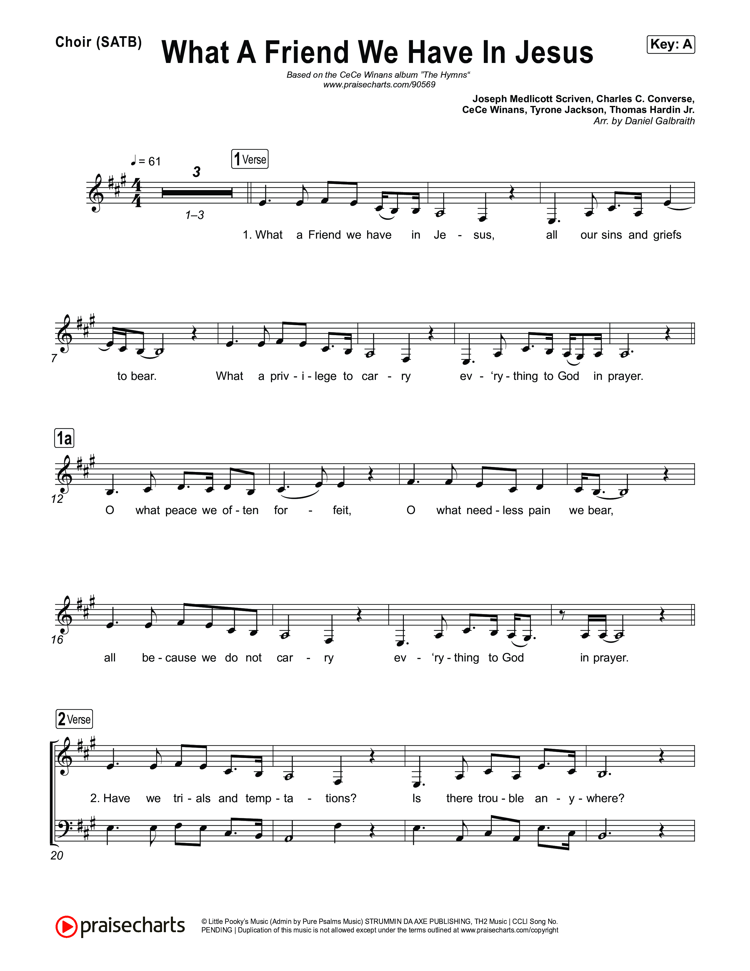 What A Friend We Have In Jesus Choir Sheet (SATB) (CeCe Winans)