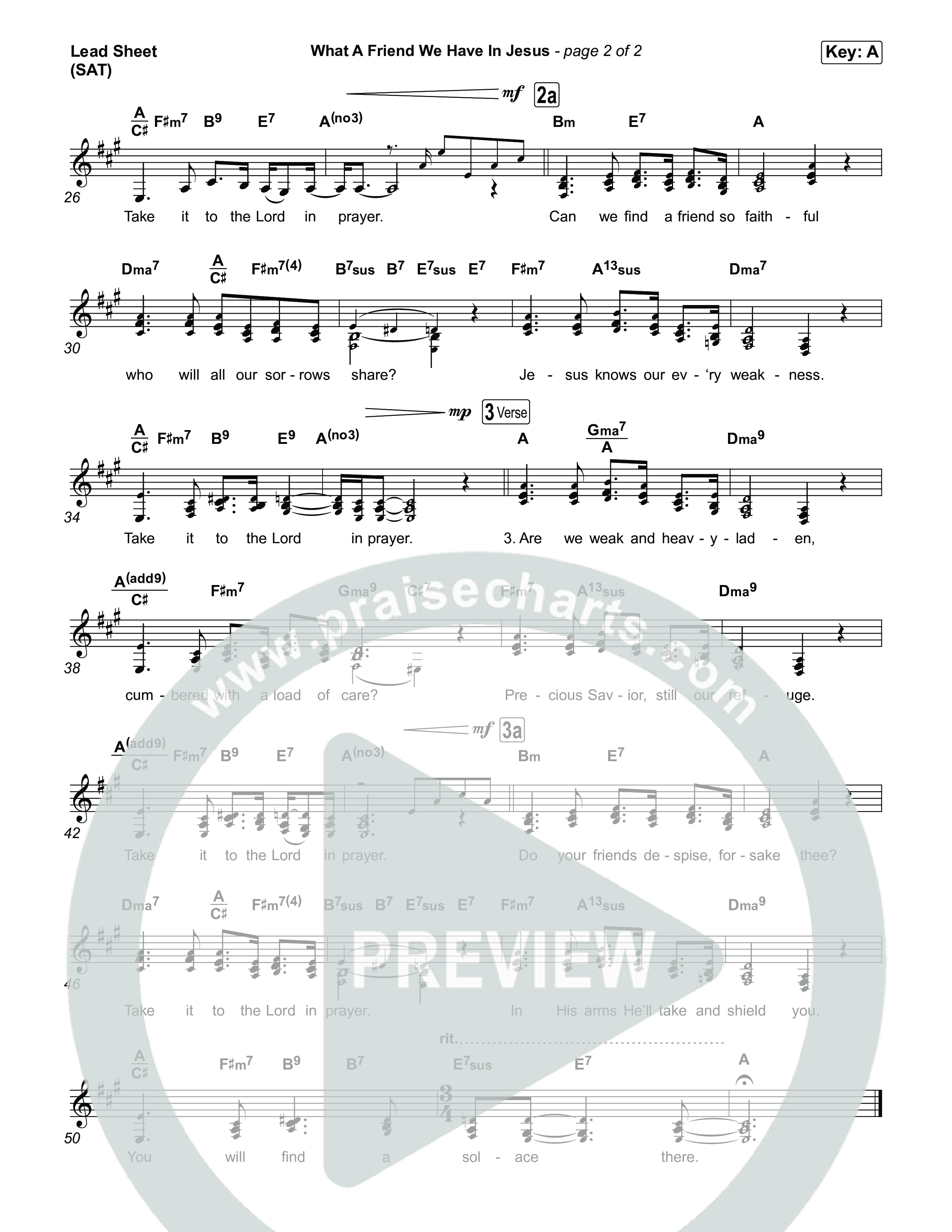 What A Friend We Have In Jesus Lead Sheet (SAT) (CeCe Winans)