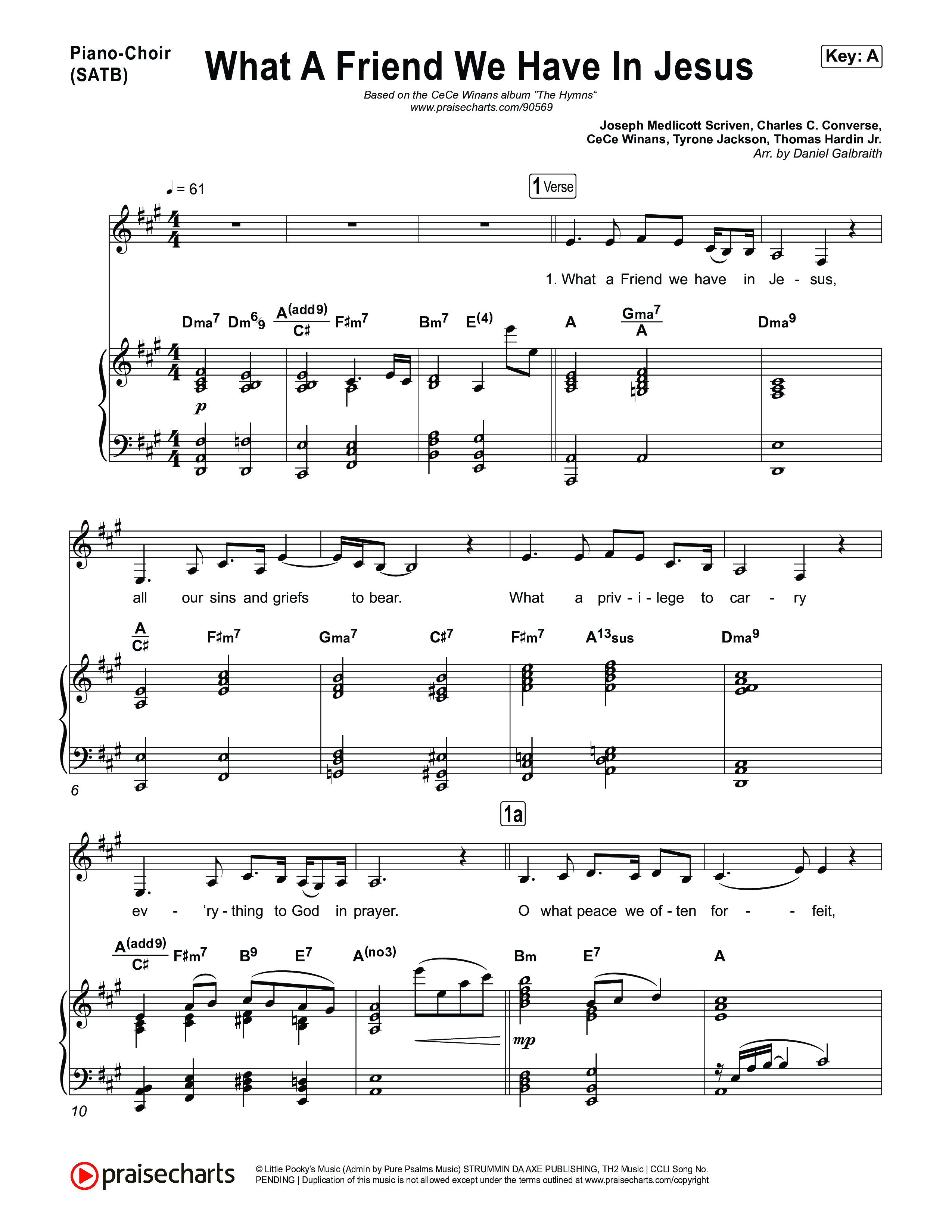 What A Friend We Have In Jesus Piano/Vocal Pack (CeCe Winans)