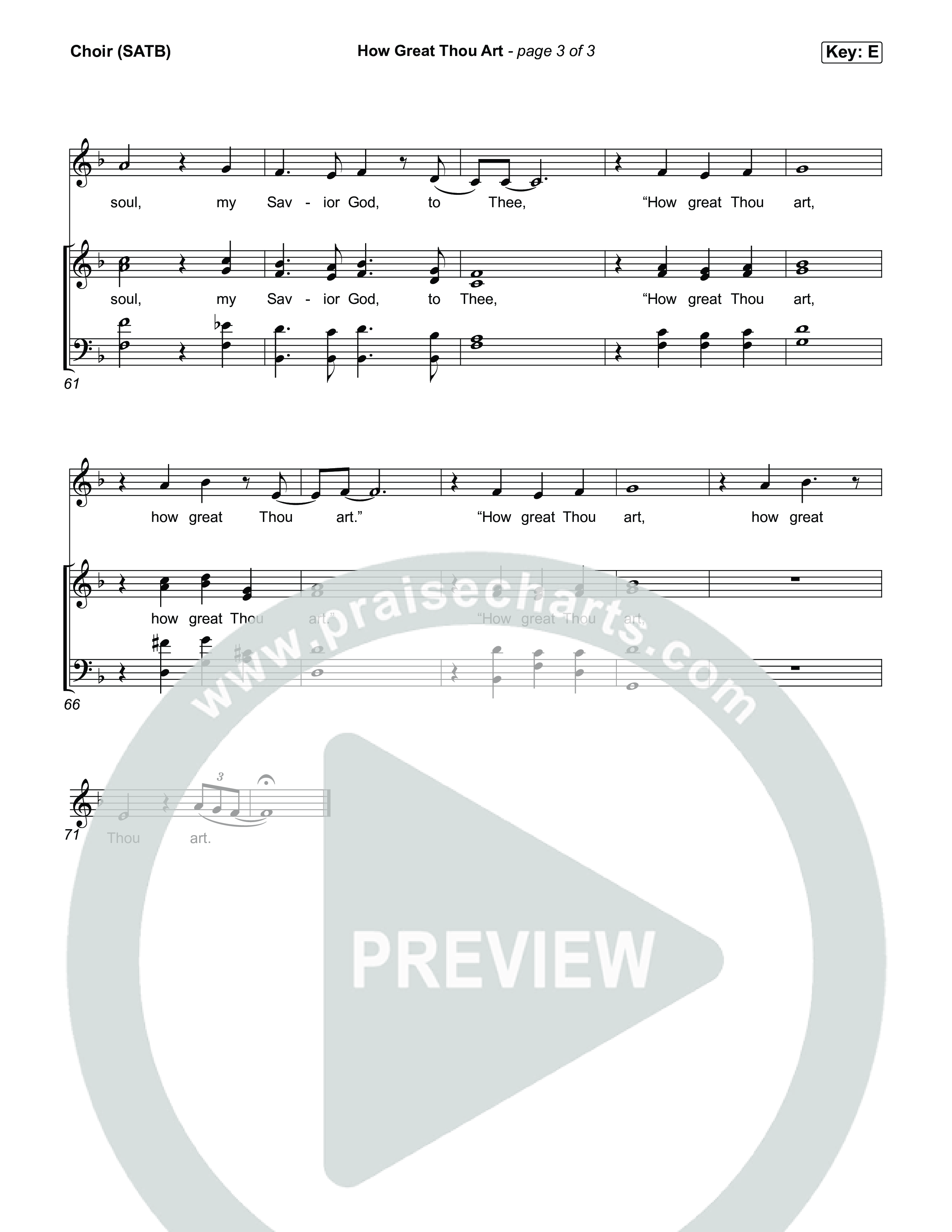 How Great Thou Art Choir Sheet (SATB) (CeCe Winans)