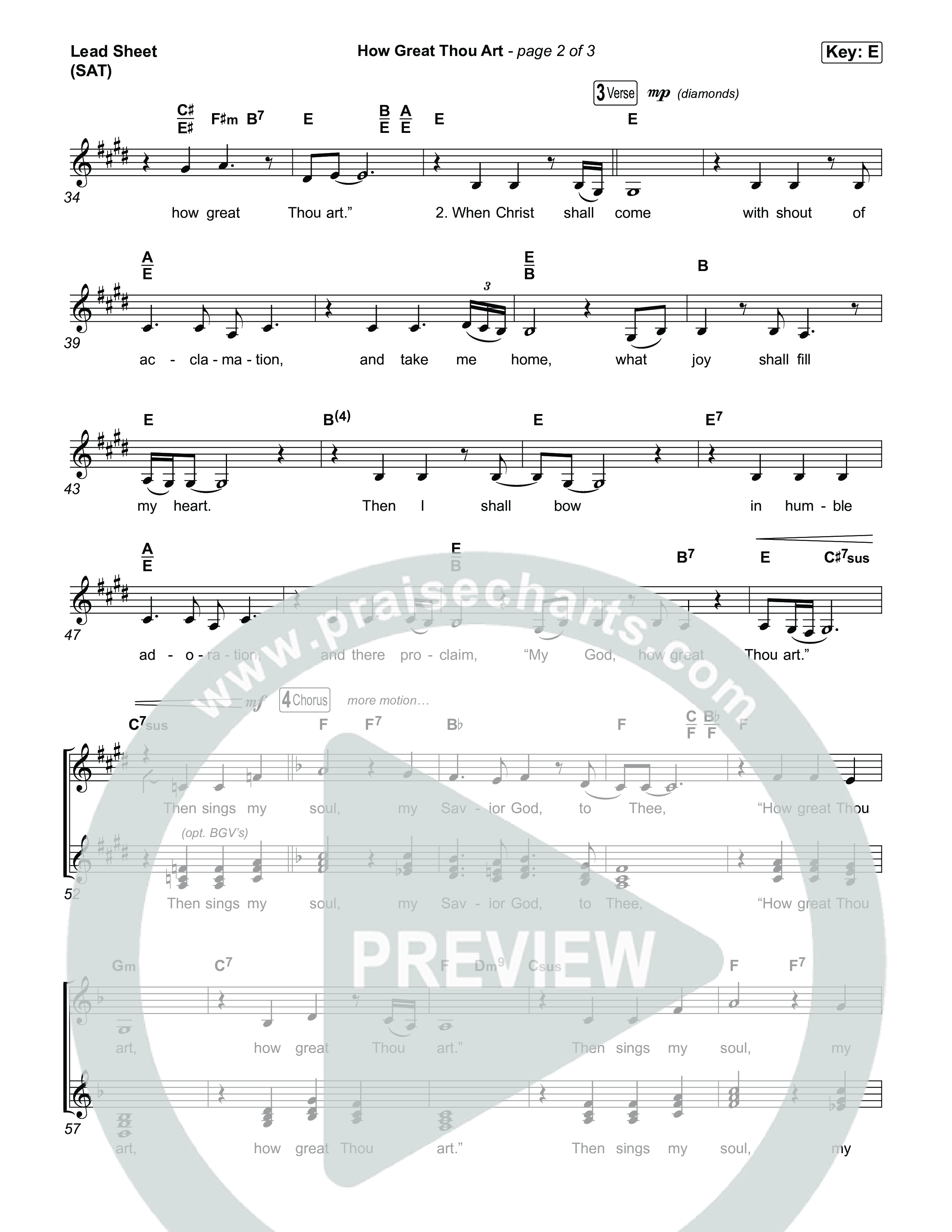 How Great Thou Art Lead Sheet (SAT) (CeCe Winans)