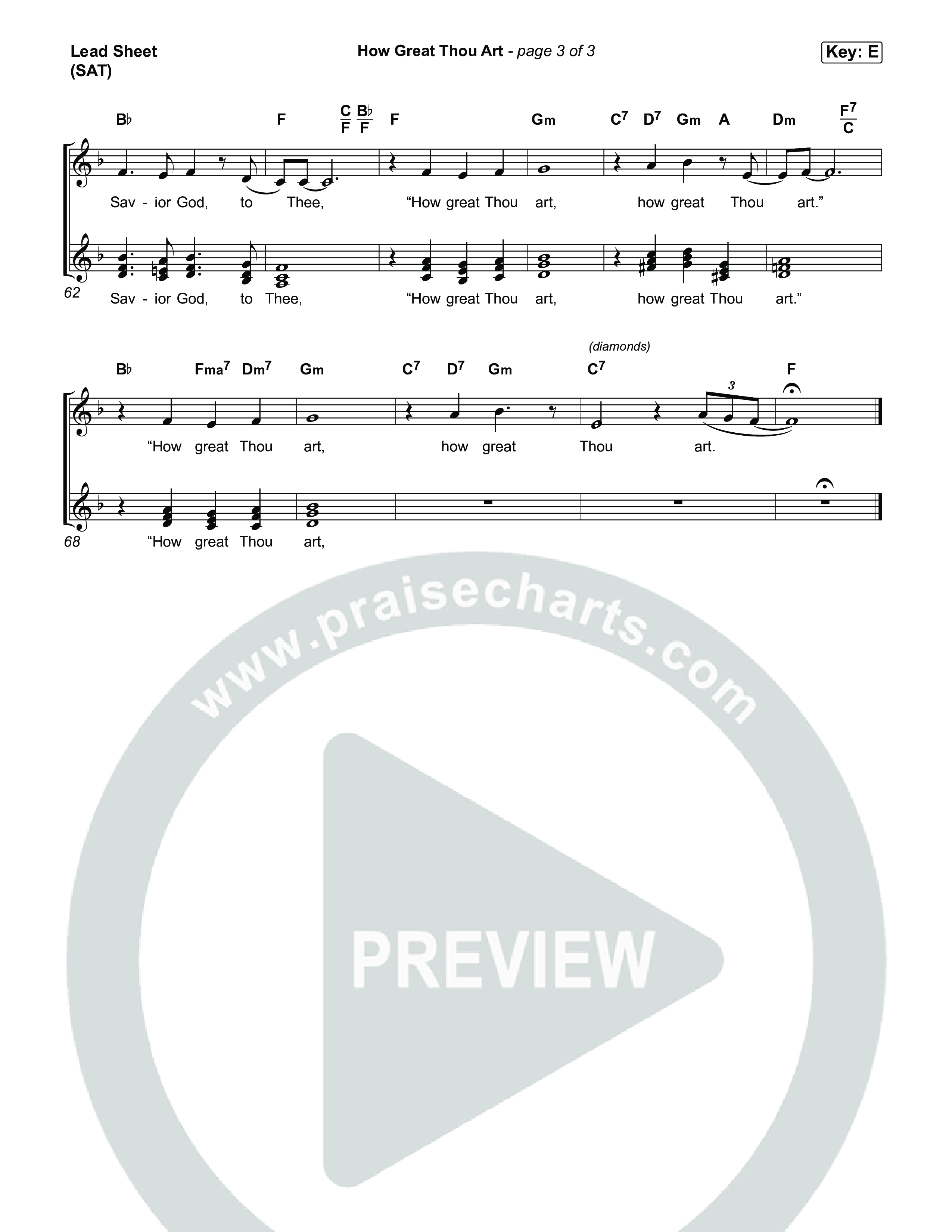 How Great Thou Art Lead Sheet (SAT) (CeCe Winans)