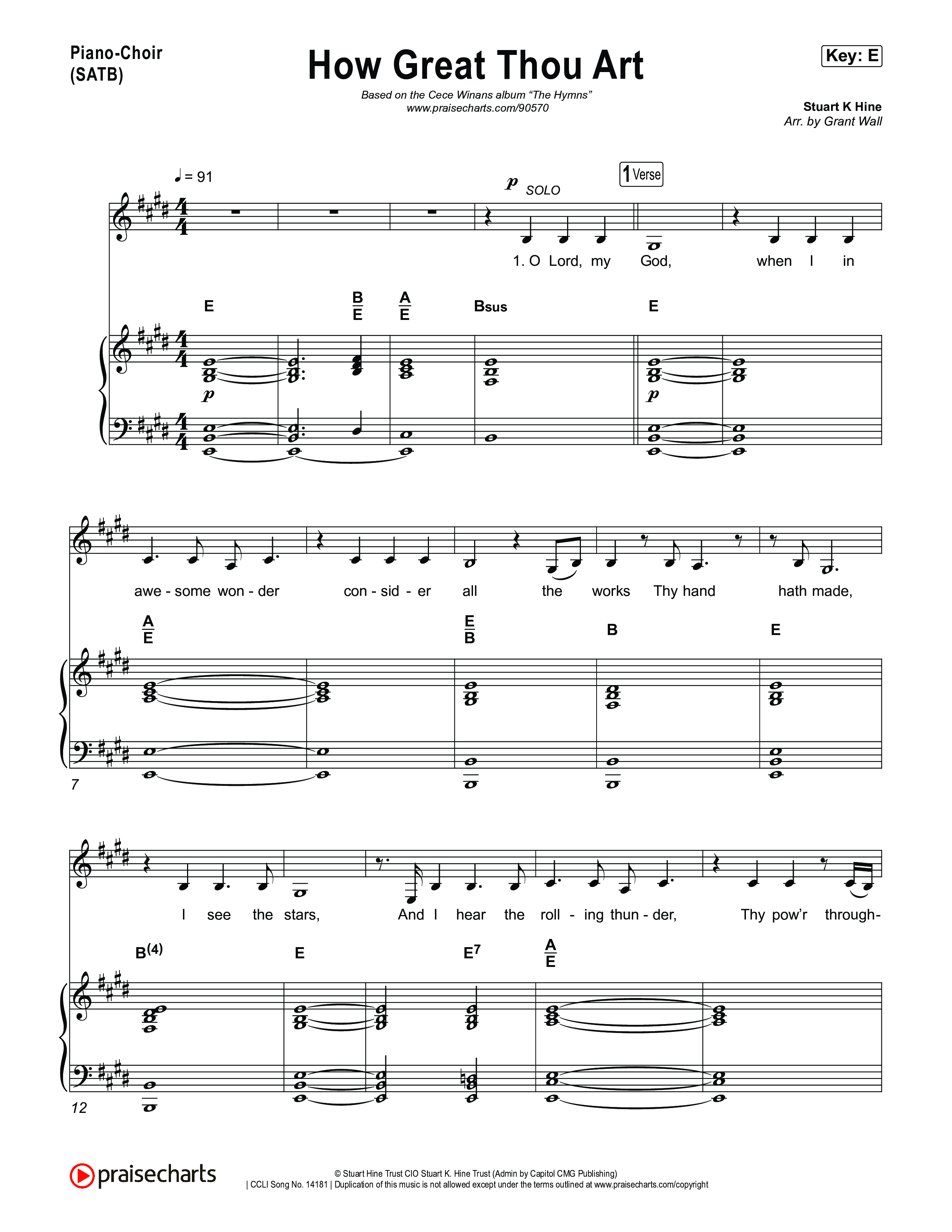 How Great Thou Art Piano/Vocal Pack (CeCe Winans)