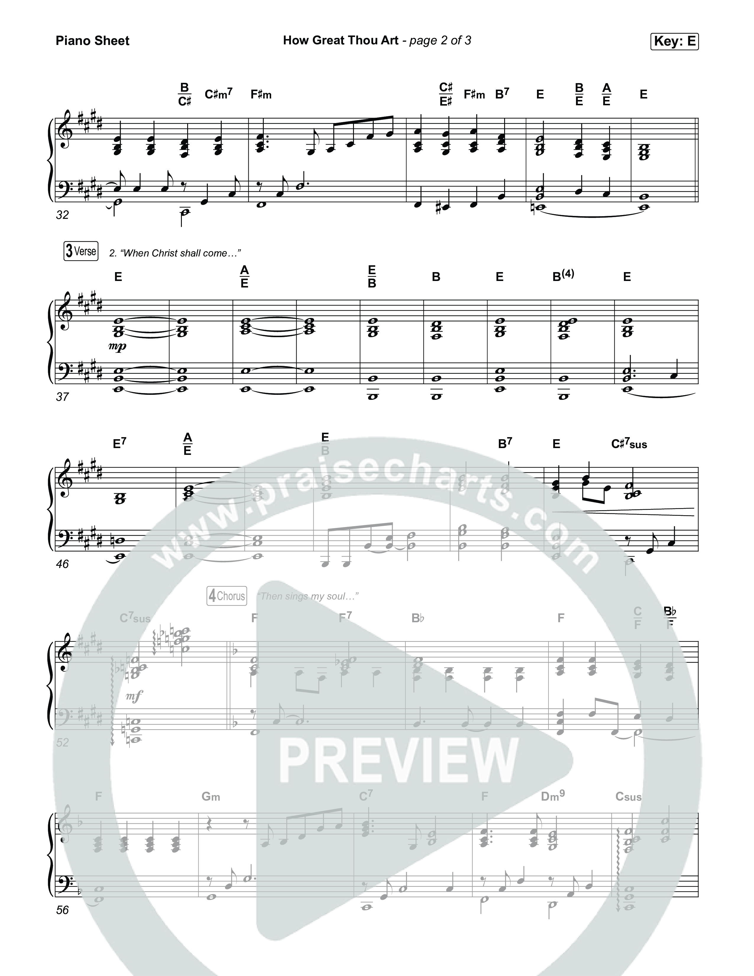 How Great Thou Art Piano Sheet (CeCe Winans)
