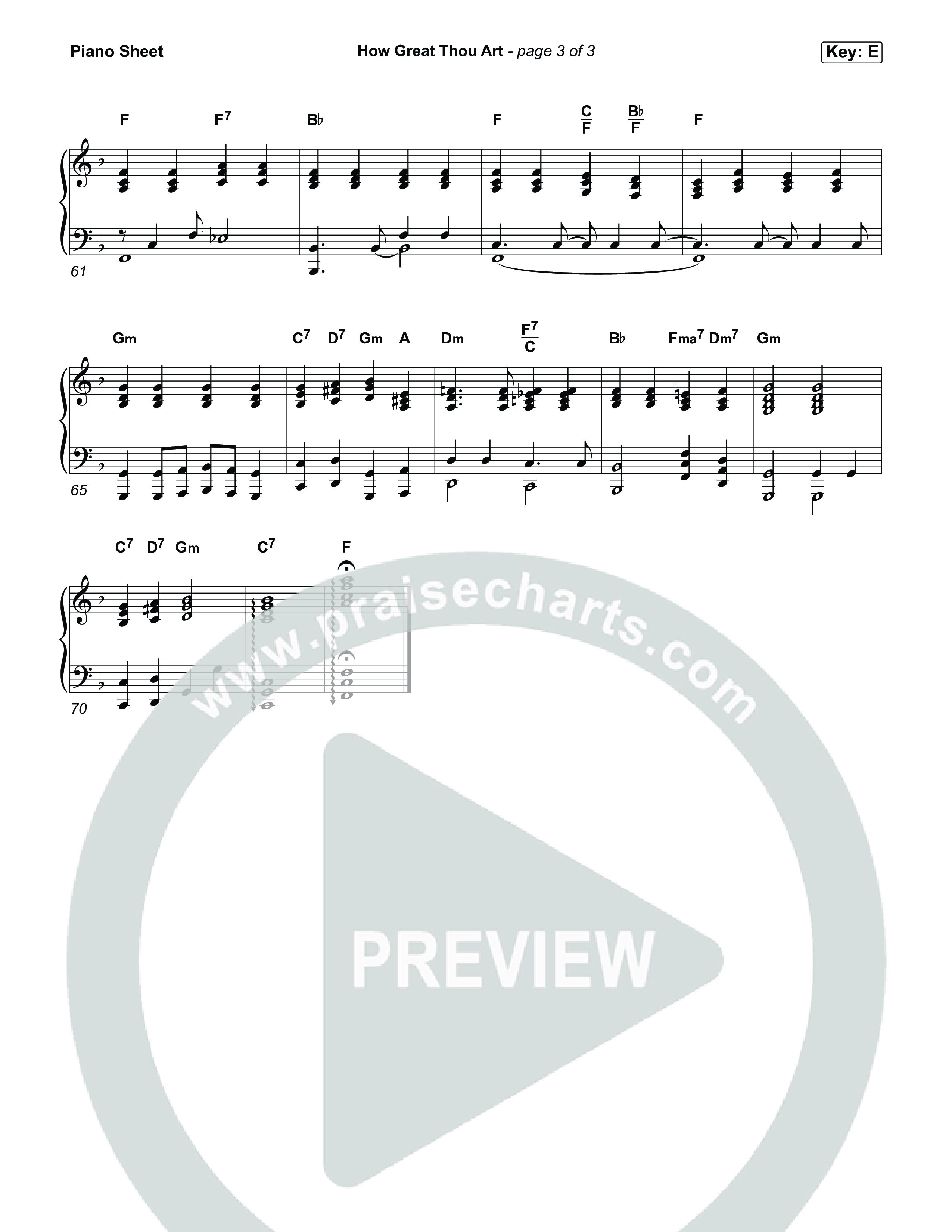 How Great Thou Art Piano Sheet (CeCe Winans)