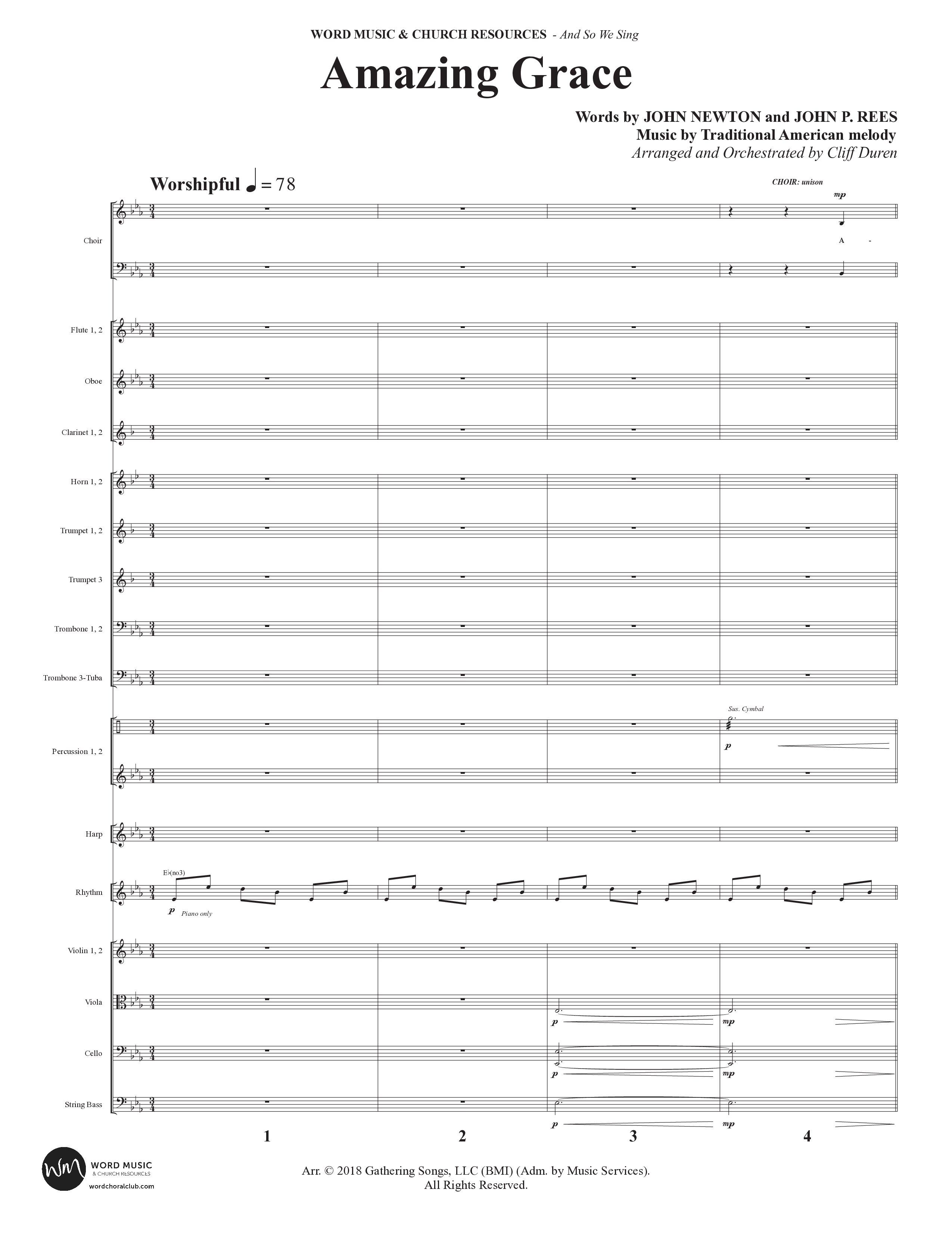 And So We Sing (11 Song Choral Collection) Song 10 (Orchestration) (Arr. Cliff Duren)