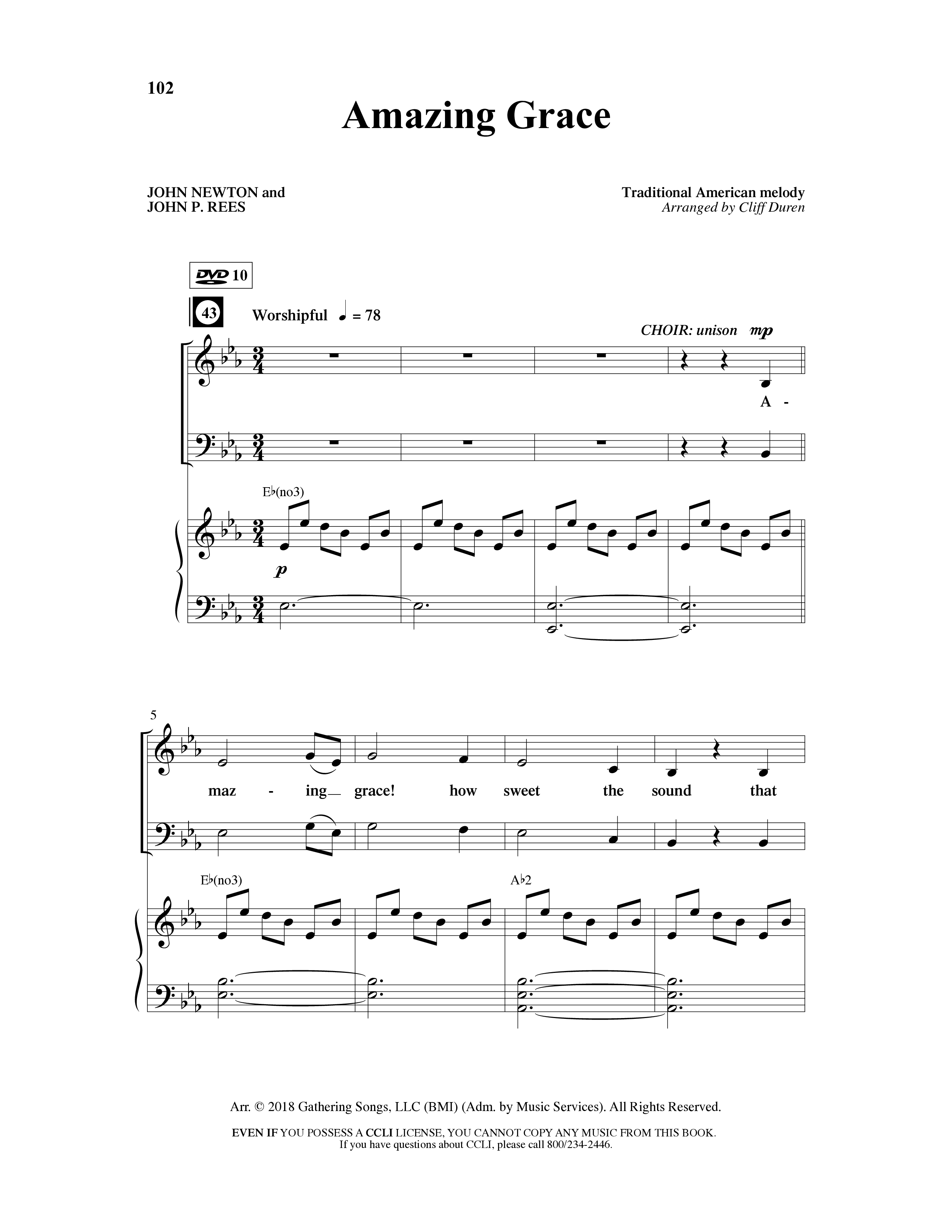 And So We Sing (11 Song Choral Collection) Song 10 (Piano SATB) (Arr. Cliff Duren)