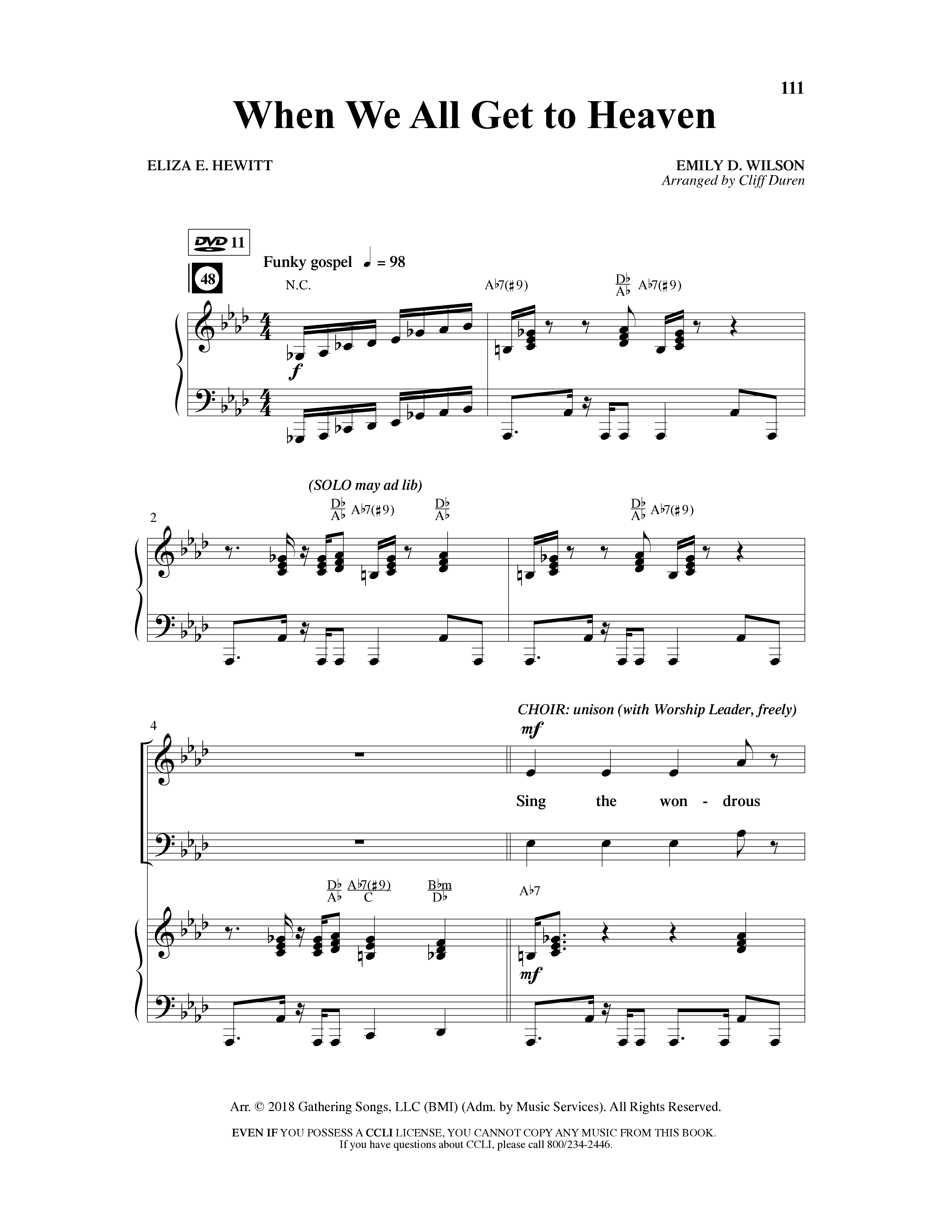 And So We Sing (11 Song Choral Collection) Song 11 (Piano SATB) (Arr. Cliff Duren)