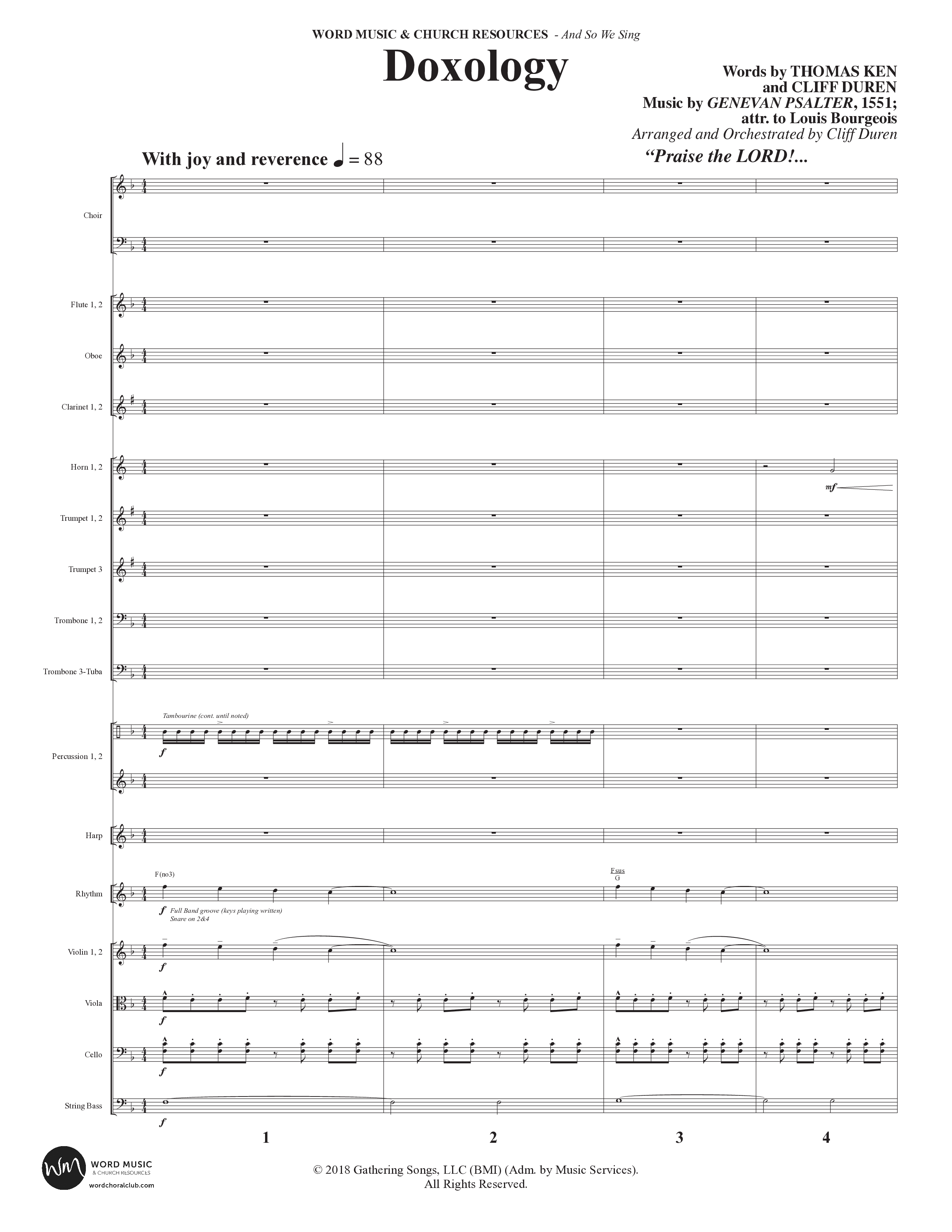 And So We Sing (11 Song Choral Collection) Song 2 (Orchestration) (Arr. Cliff Duren)