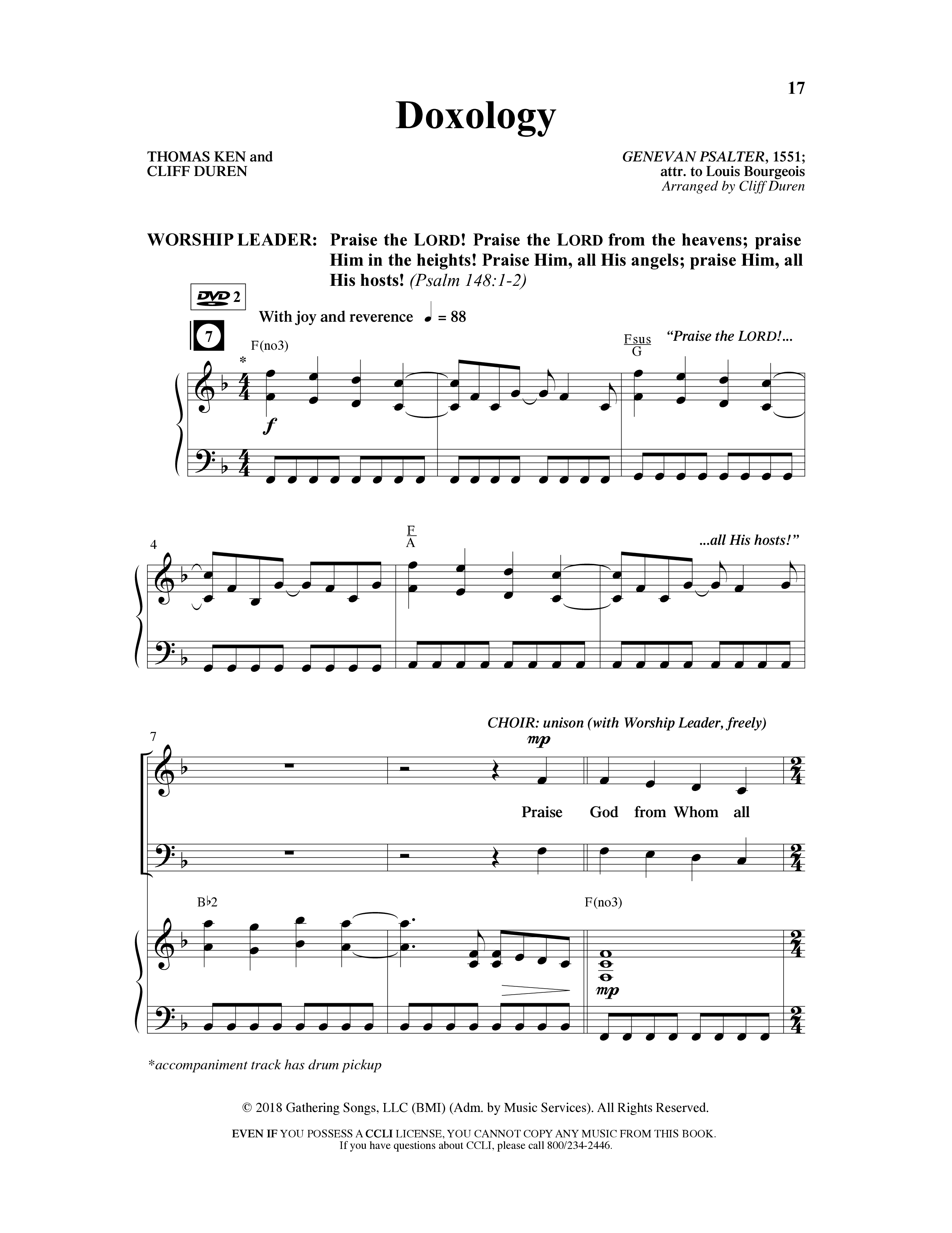 And So We Sing (11 Song Choral Collection) Song 2 (Piano SATB) (Arr. Cliff Duren)