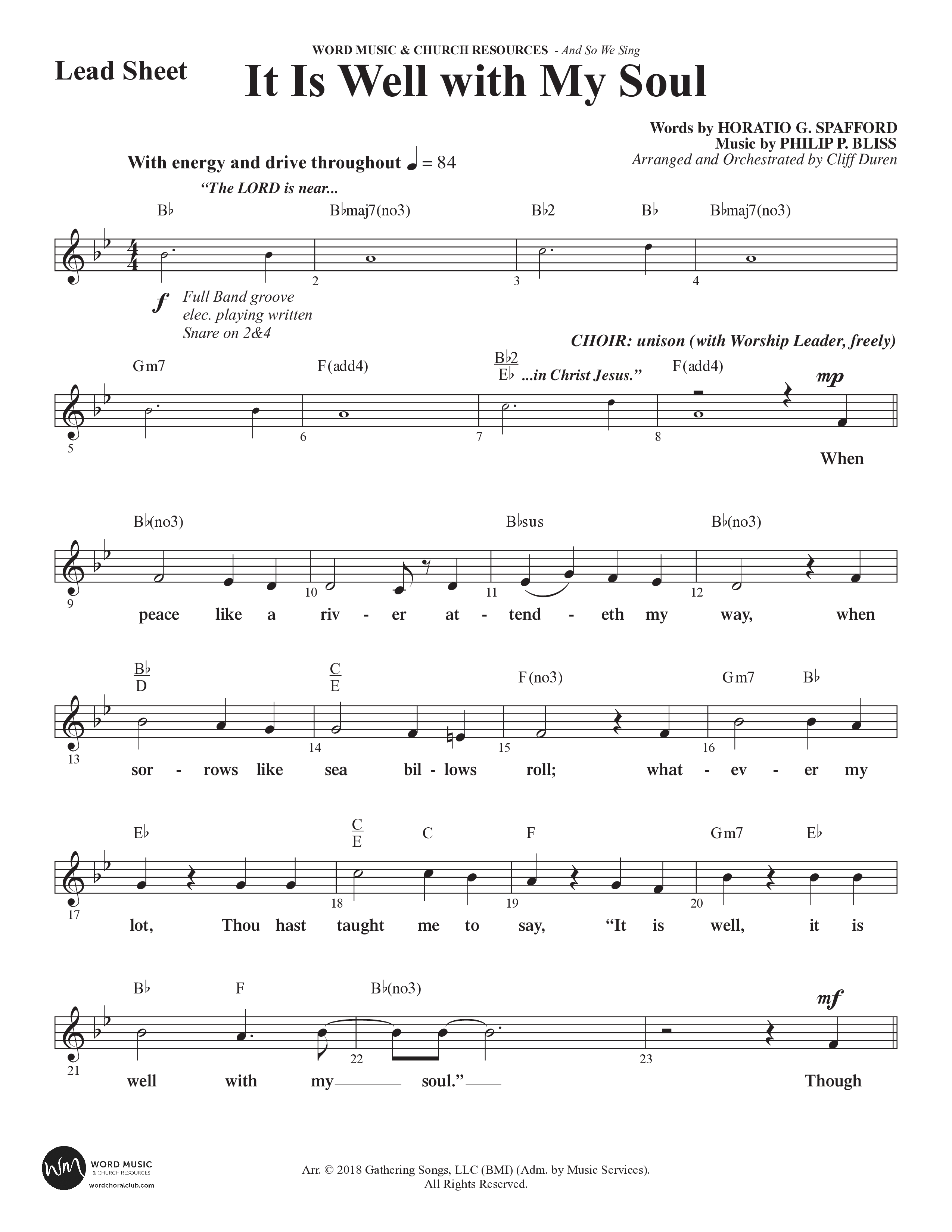 And So We Sing (11 Song Choral Collection) Song 4 (Lead & Chords) (Arr. Cliff Duren)