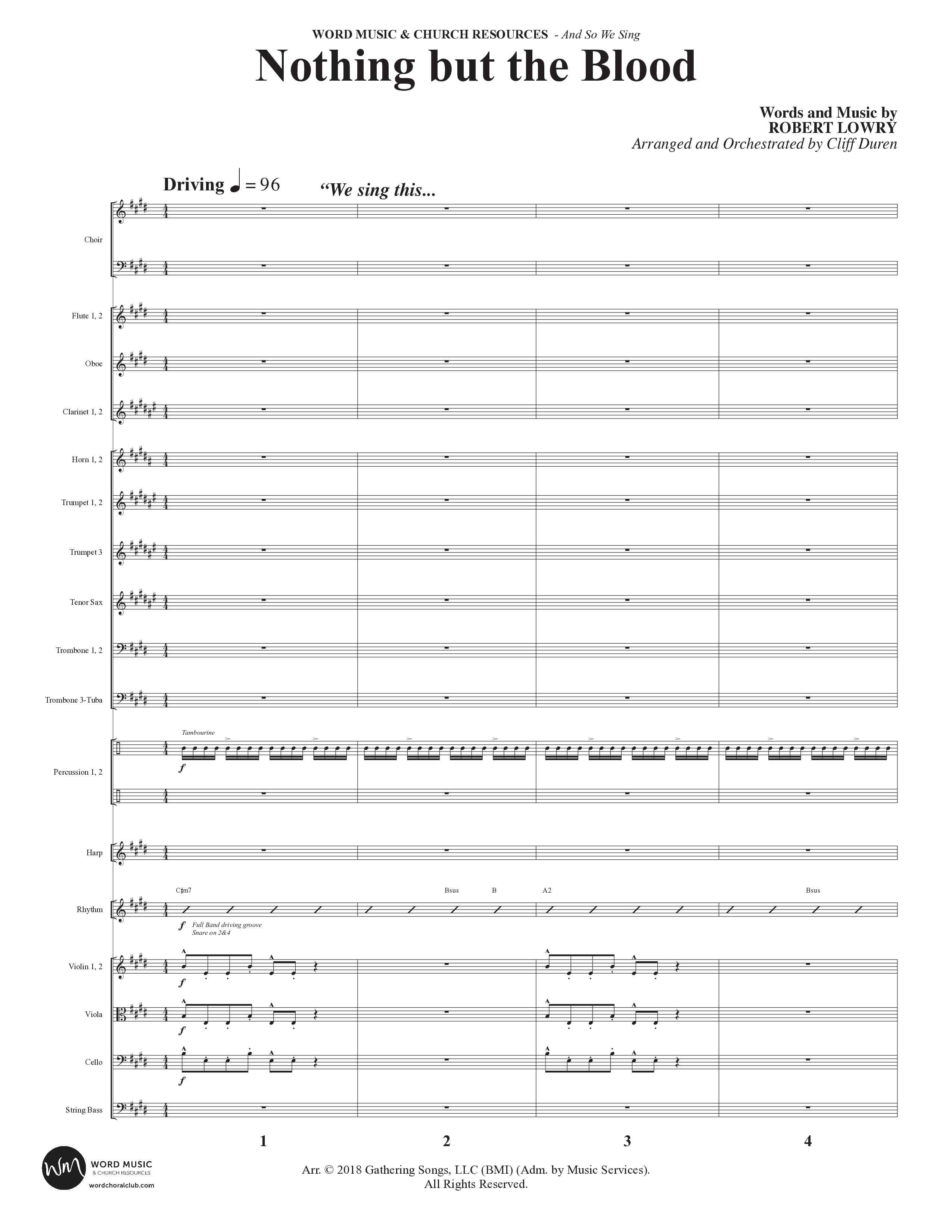 And So We Sing (11 Song Choral Collection) Song 5 (Orchestration) (Arr. Cliff Duren)
