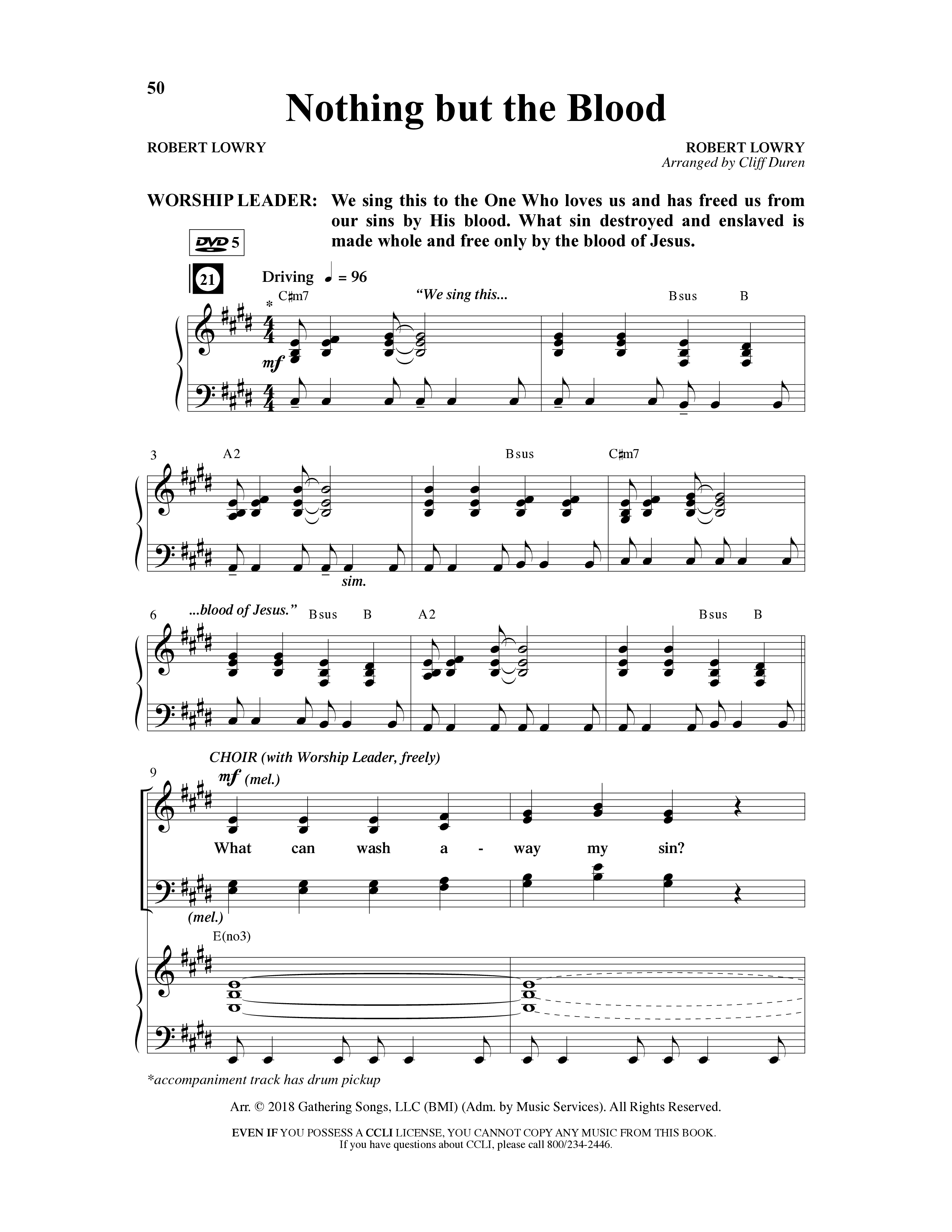 And So We Sing (11 Song Choral Collection) Song 5 (Piano SATB) (Arr. Cliff Duren)