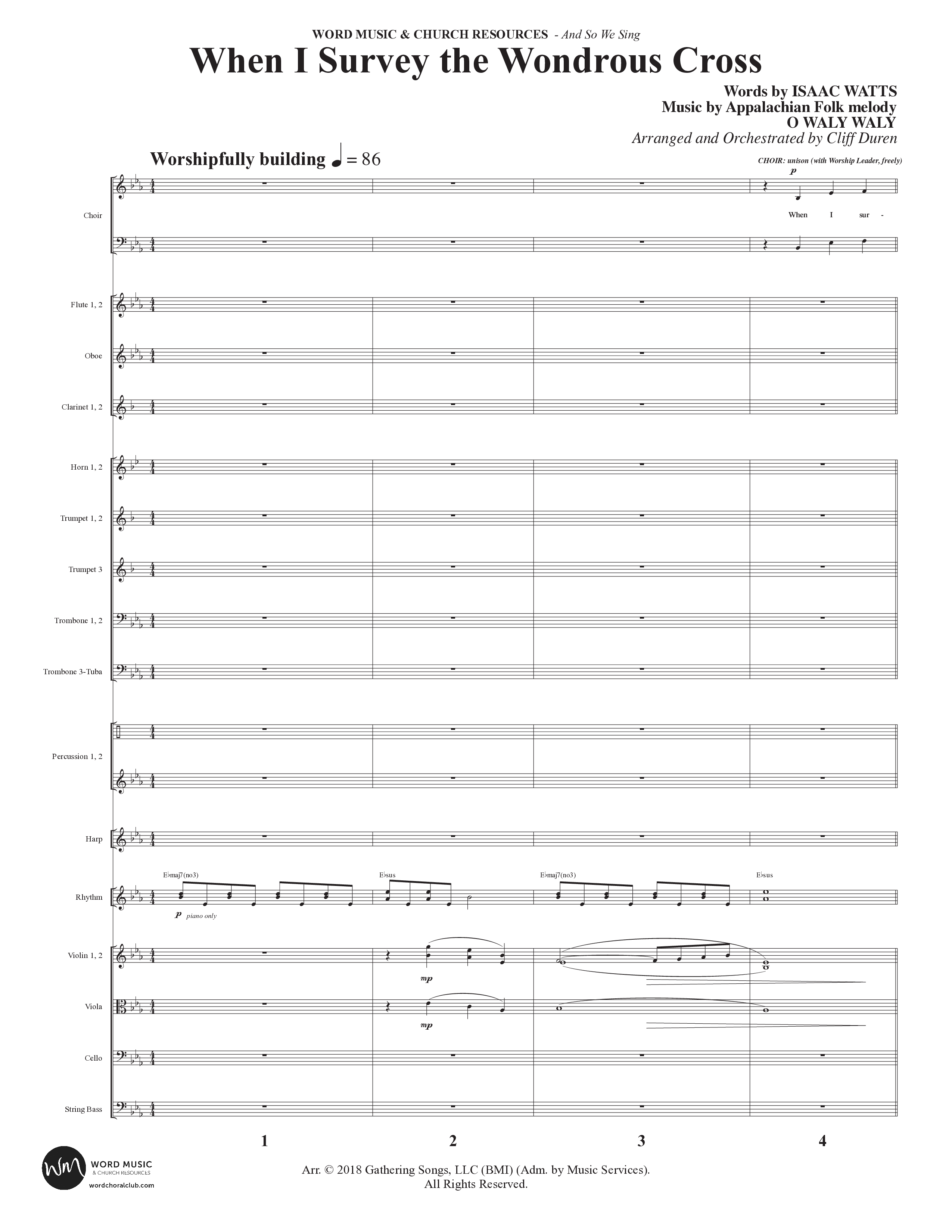 And So We Sing (11 Song Choral Collection) Song 6 (Orchestration) (Arr. Cliff Duren)