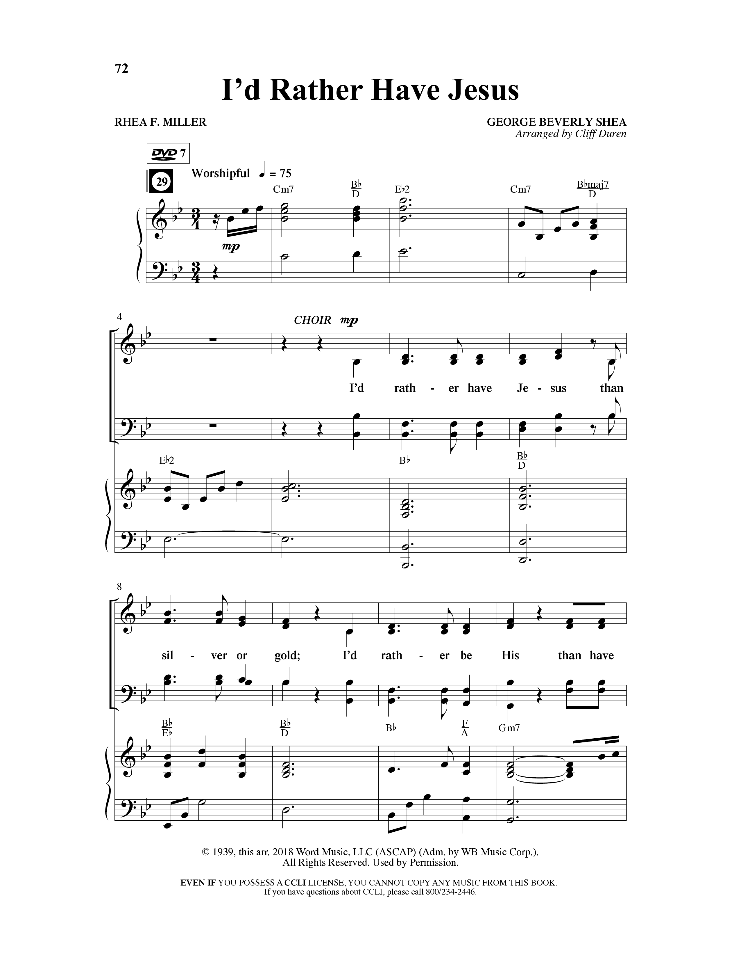 And So We Sing (11 Song Choral Collection) Song 7 (Piano SATB) (Arr. Cliff Duren)