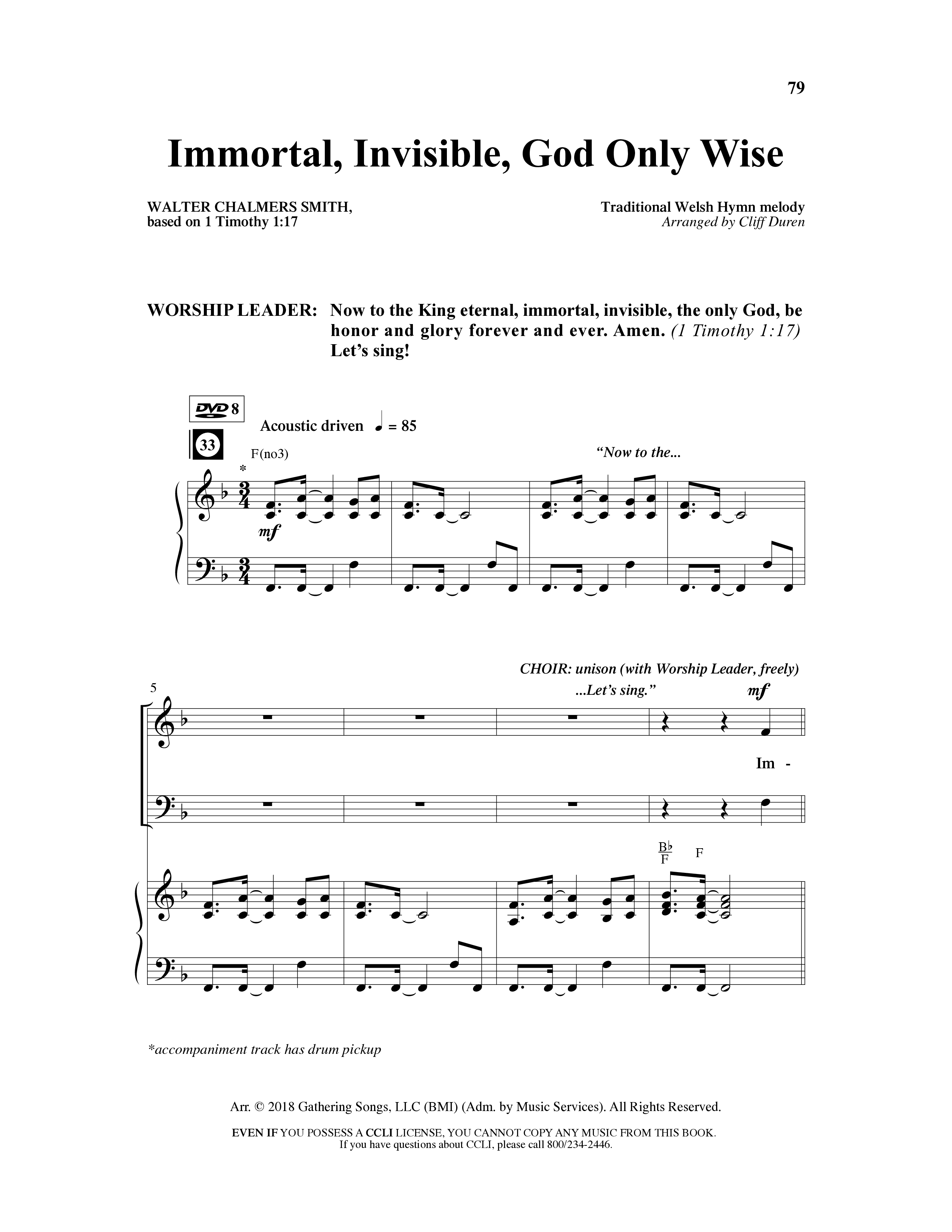 And So We Sing (11 Song Choral Collection) Song 8 (Piano SATB) (Arr. Cliff Duren)