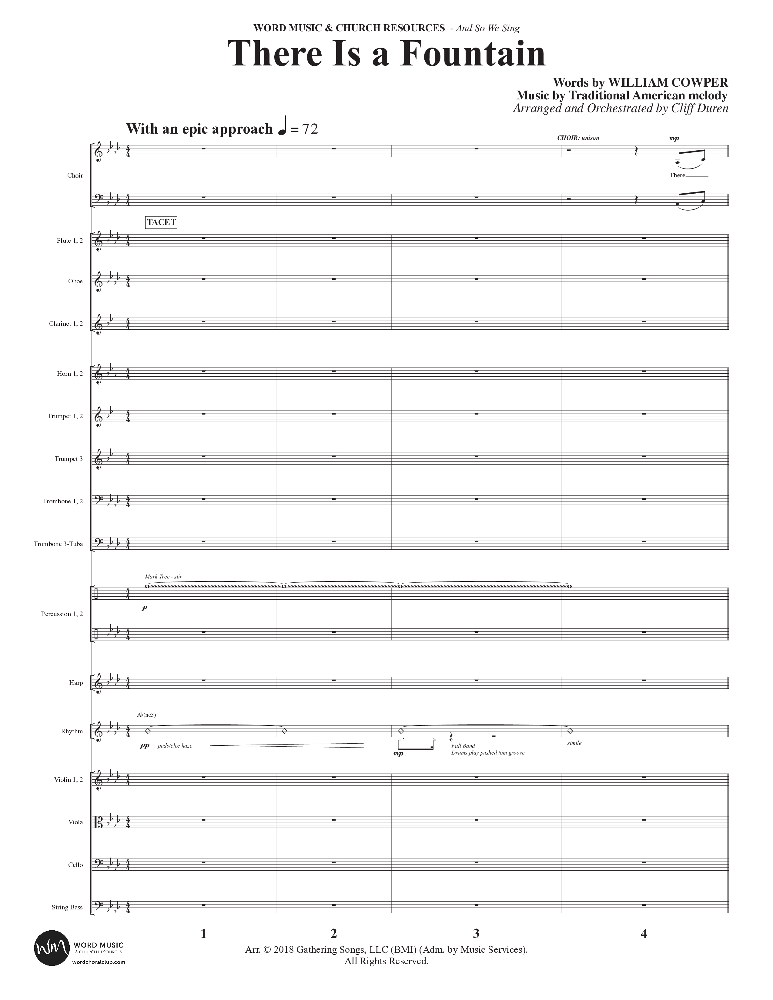 And So We Sing (11 Song Choral Collection) Song 9 (Orchestration) (Arr. Cliff Duren)