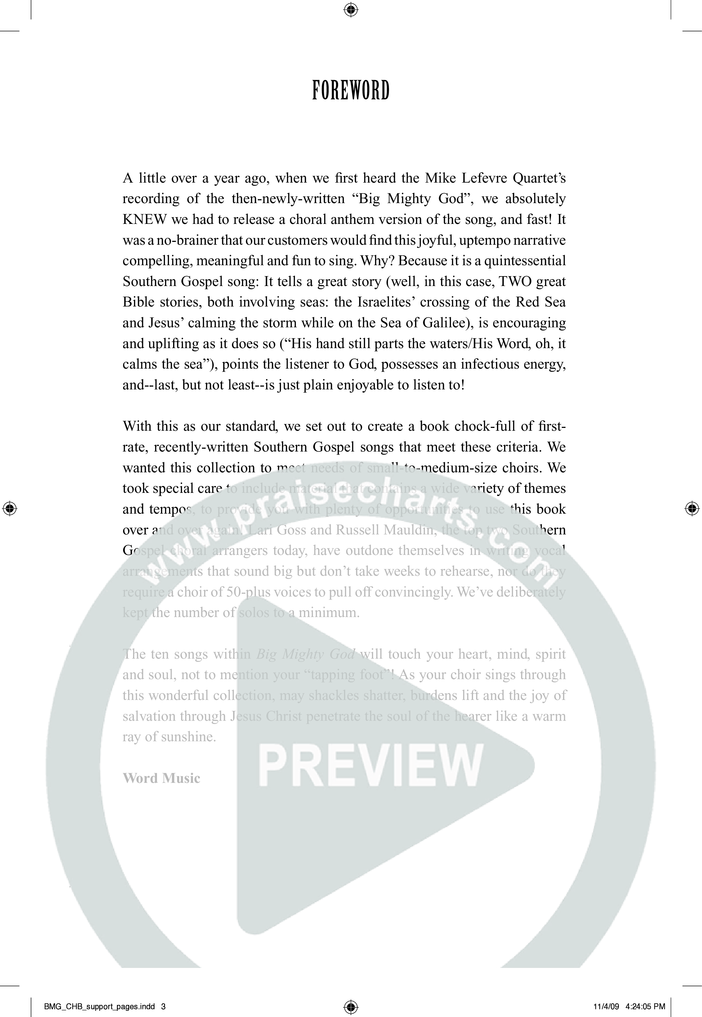 Big Mighty God (10 Song Choral Collection) Song 11 (Piano SATB) (Arr. Lari Goss / Arr. Russell Mauldin)