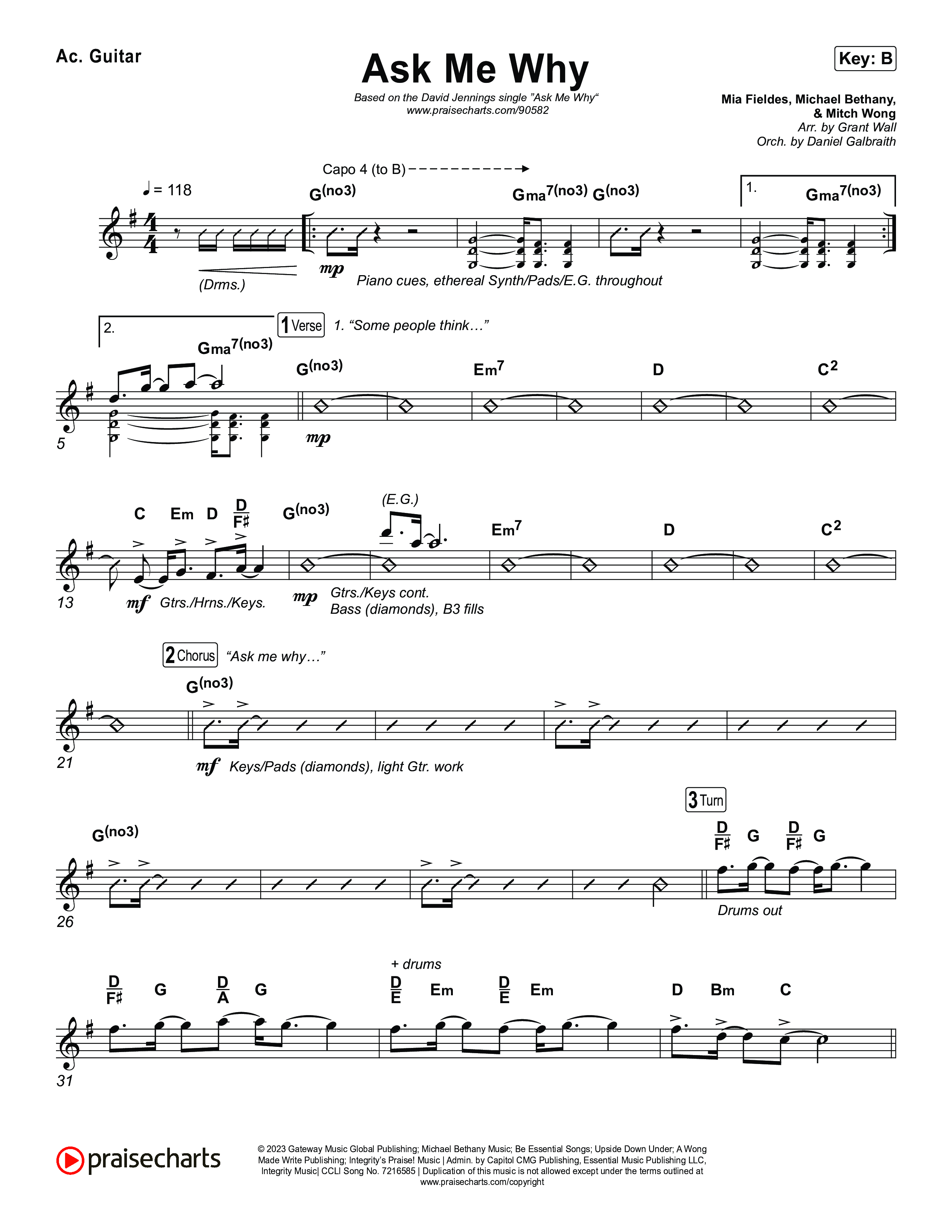 Ask Me Why Acoustic Guitar (David Jennings)