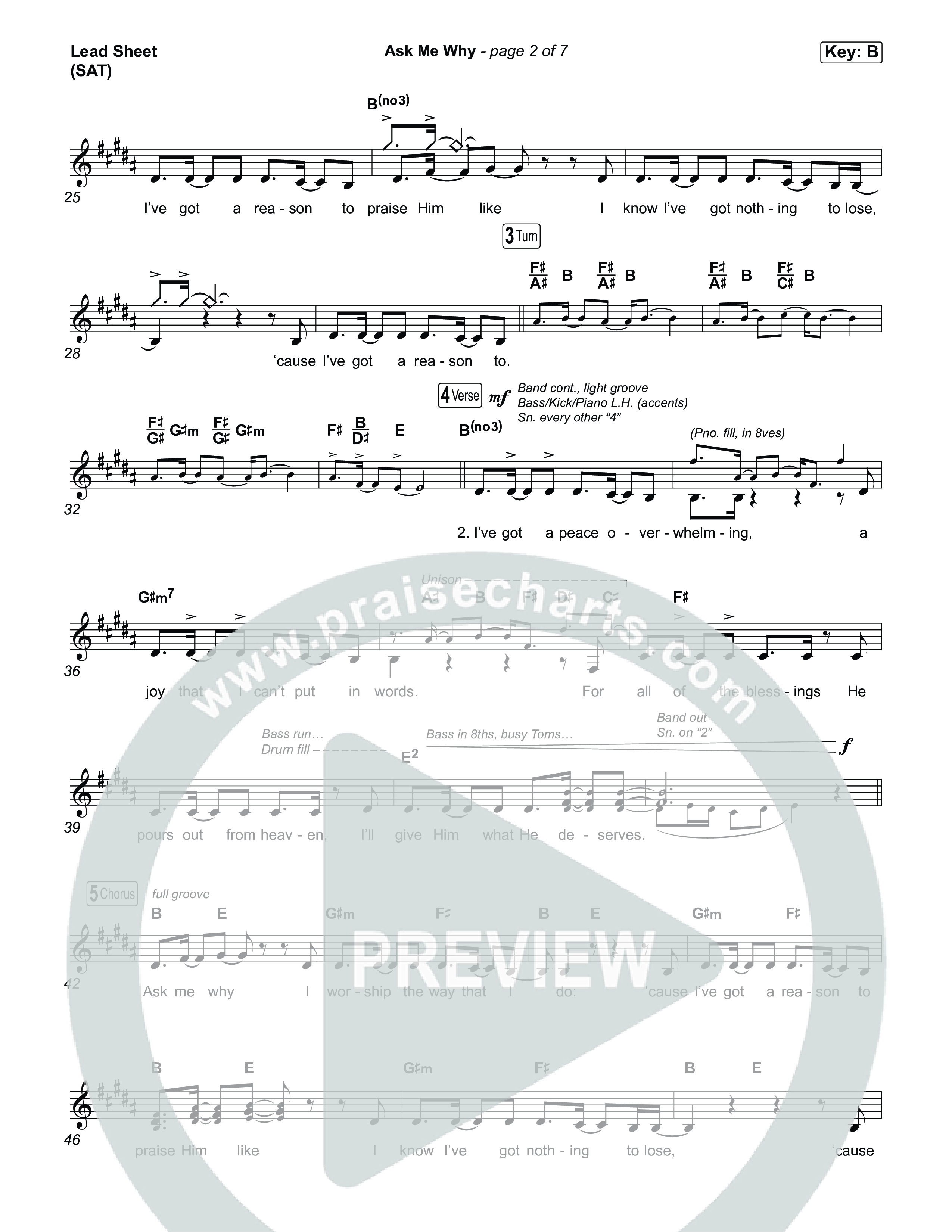 Ask Me Why Lead Sheet (SAT) (David Jennings)