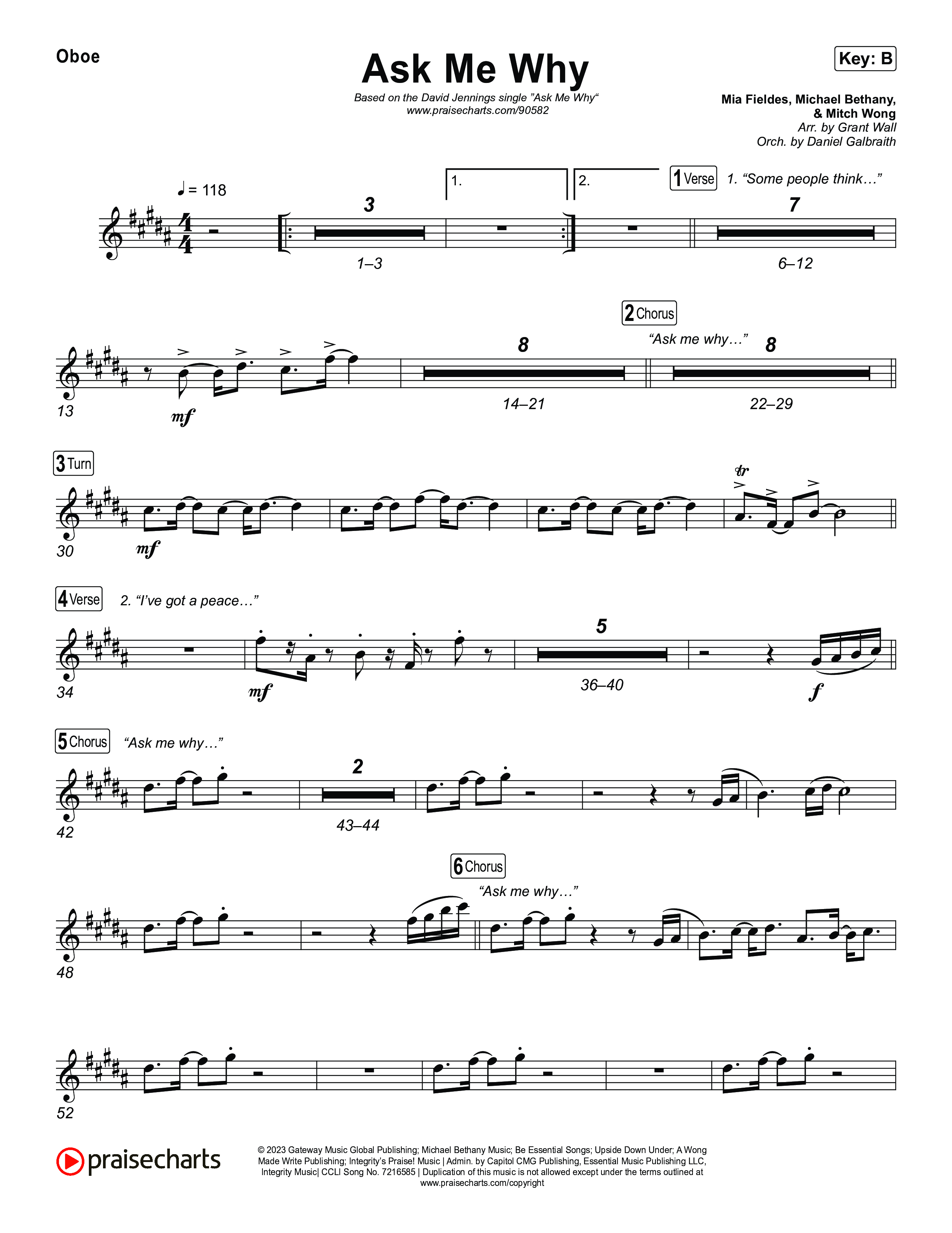 Ask Me Why Oboe (David Jennings)