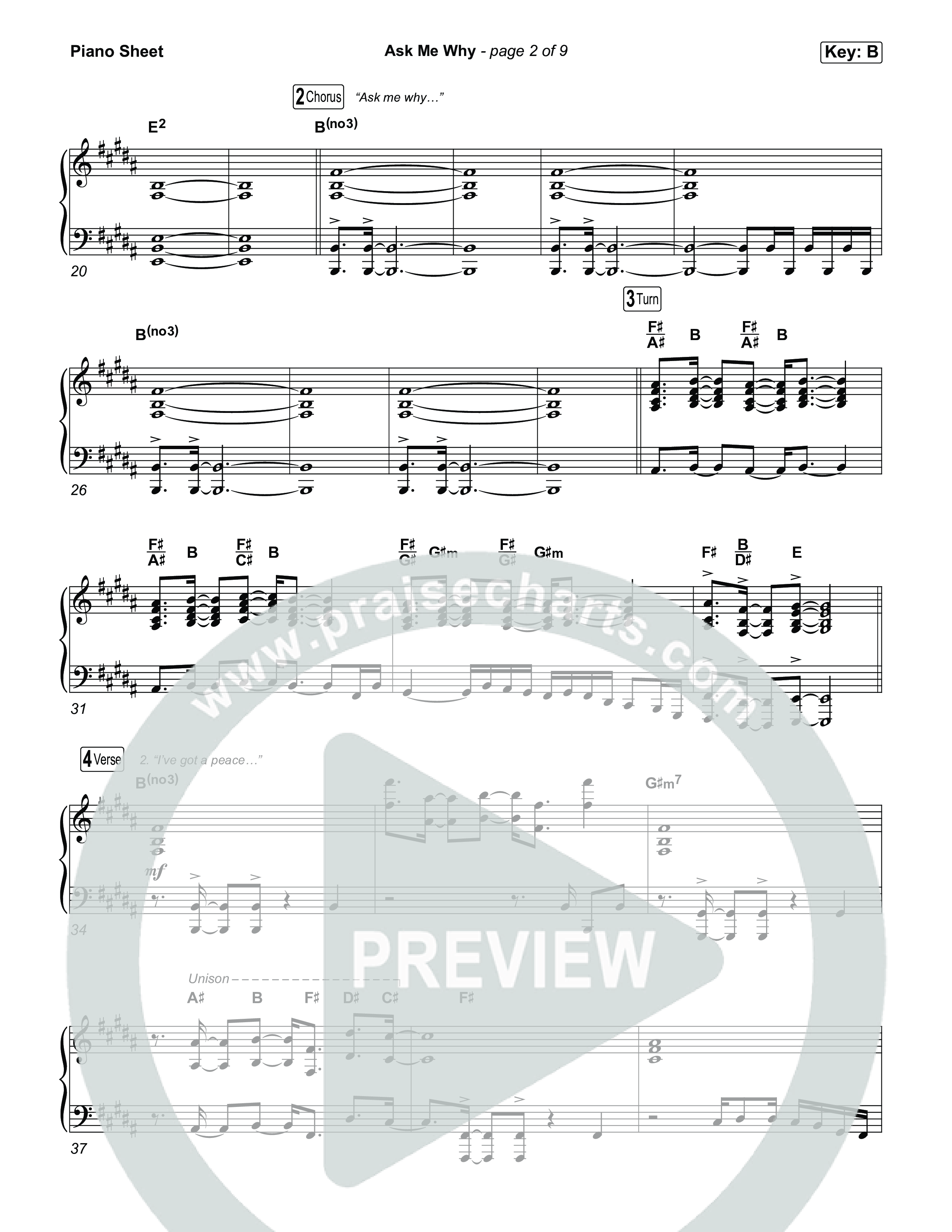 Ask Me Why Piano Sheet (David Jennings)