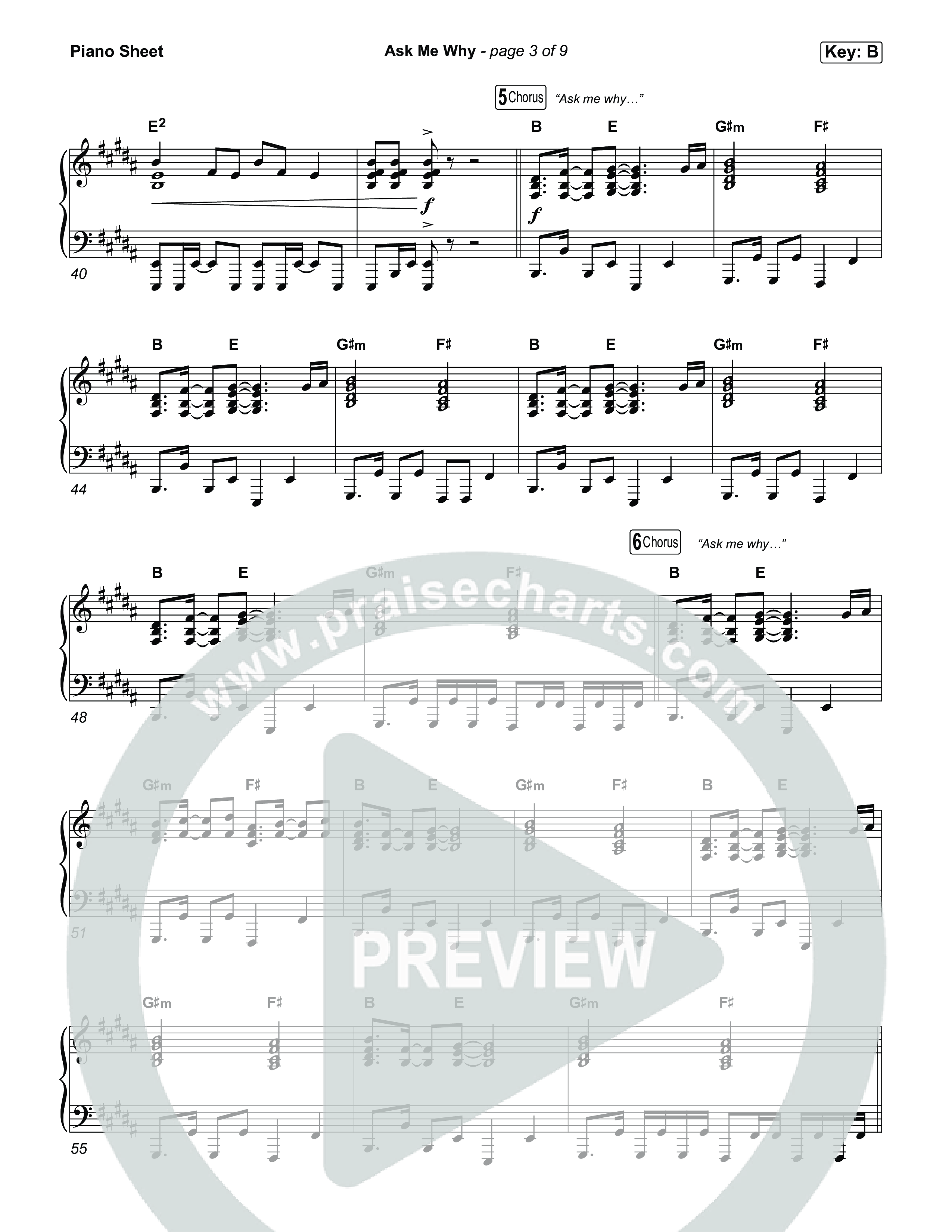 Ask Me Why Piano Sheet (David Jennings)