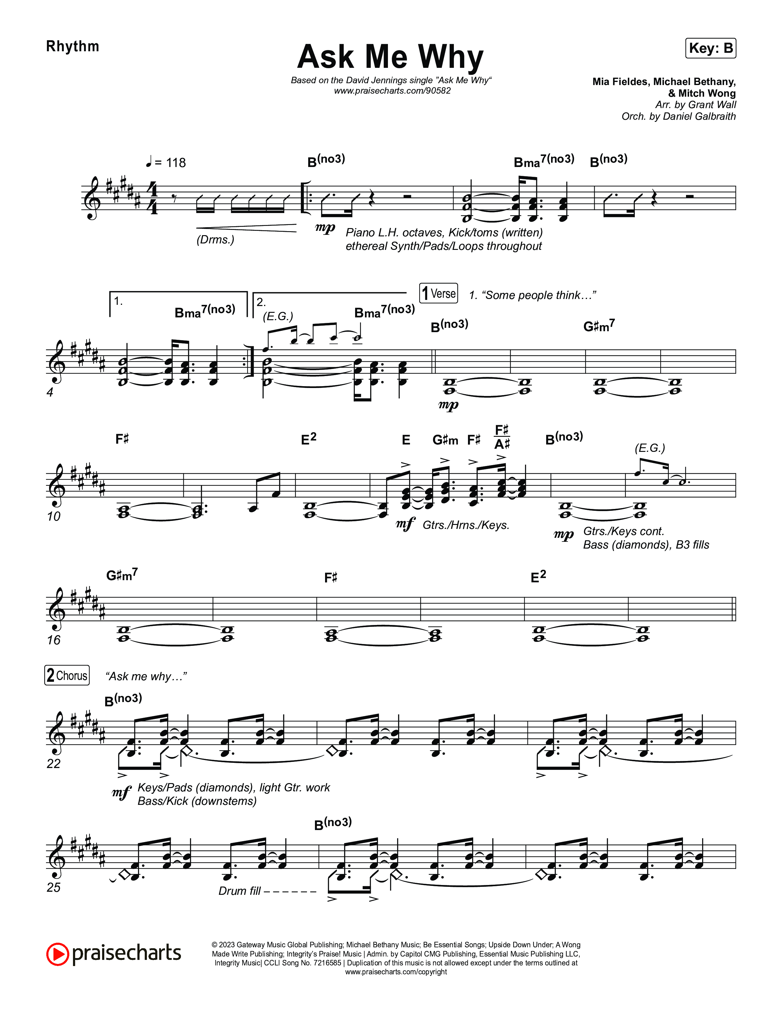Ask Me Why Rhythm Chart (David Jennings)