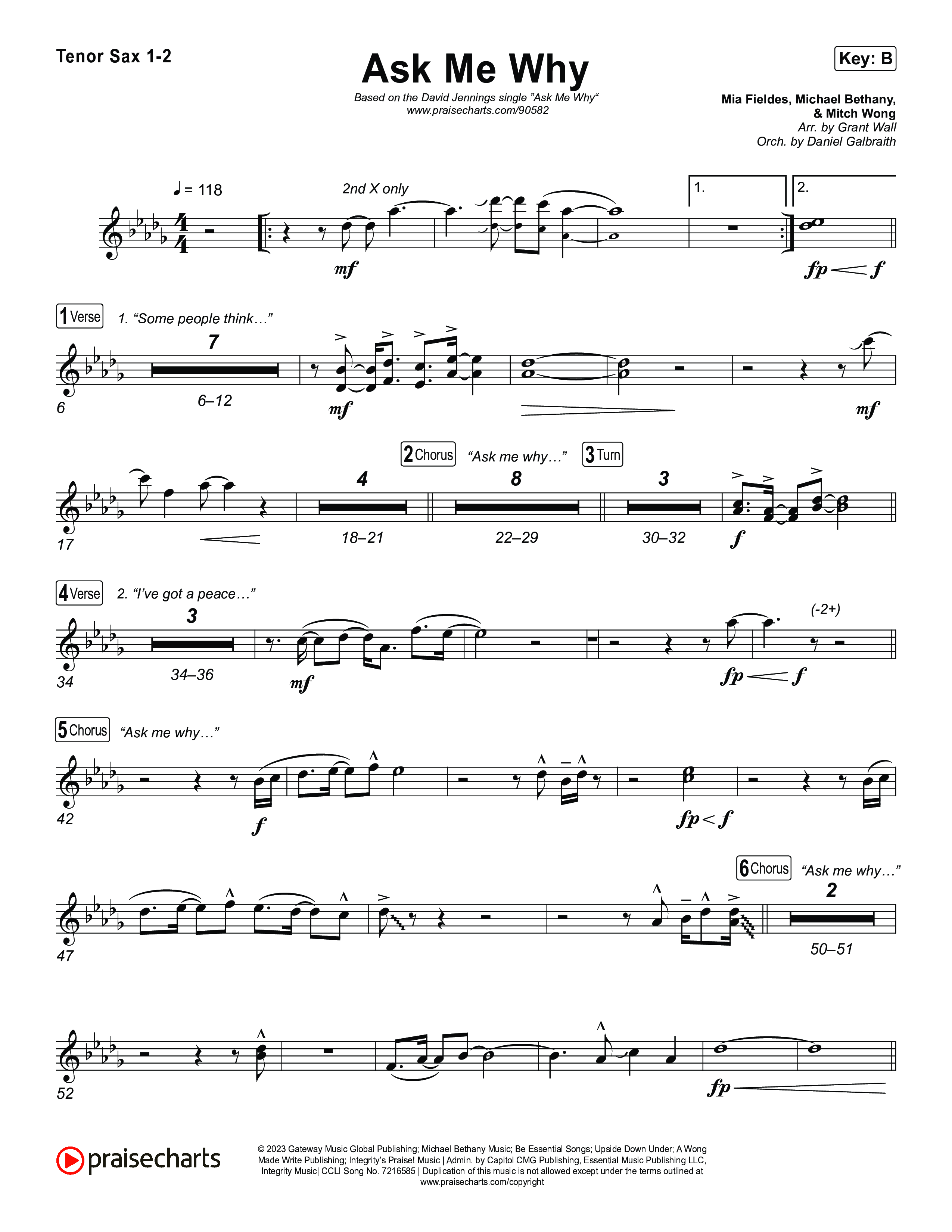 Ask Me Why Tenor Sax 1,2 (David Jennings)