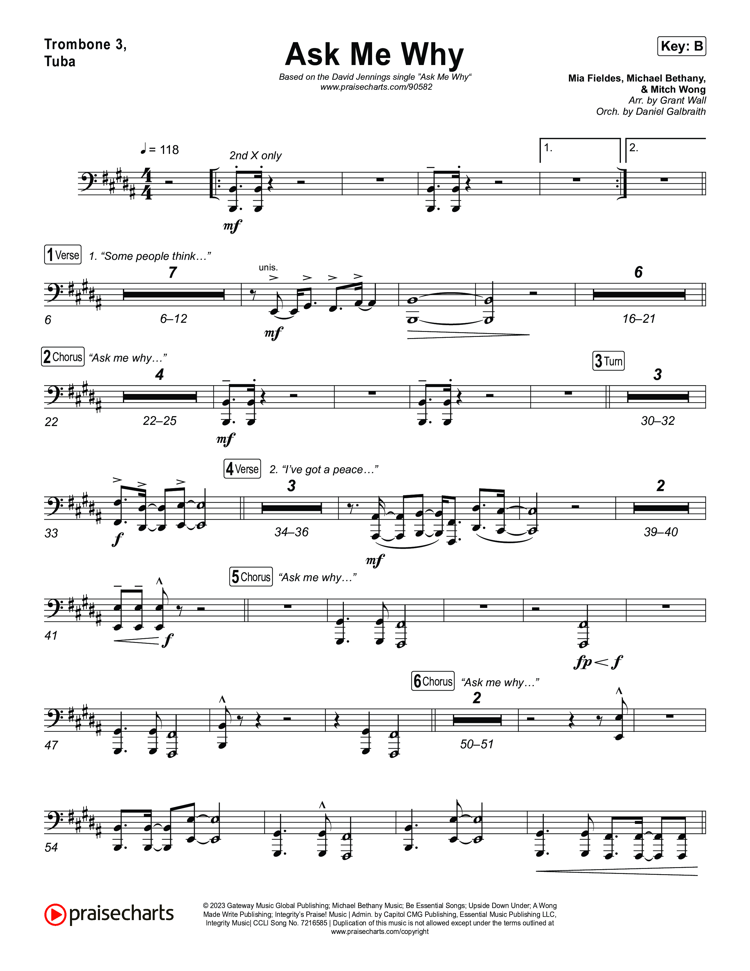 Ask Me Why Trombone 3/Tuba (David Jennings)