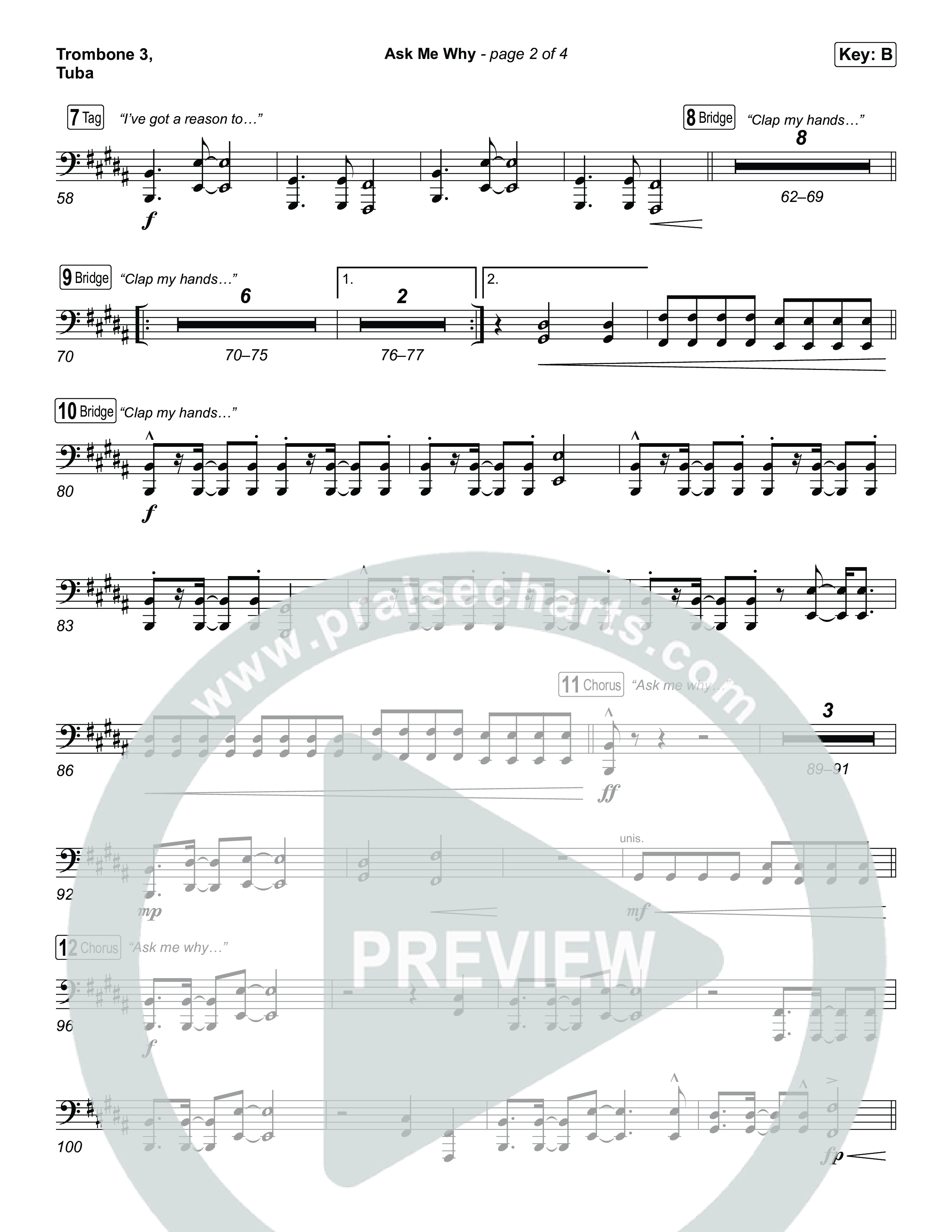 Ask Me Why Trombone 3/Tuba (David Jennings)