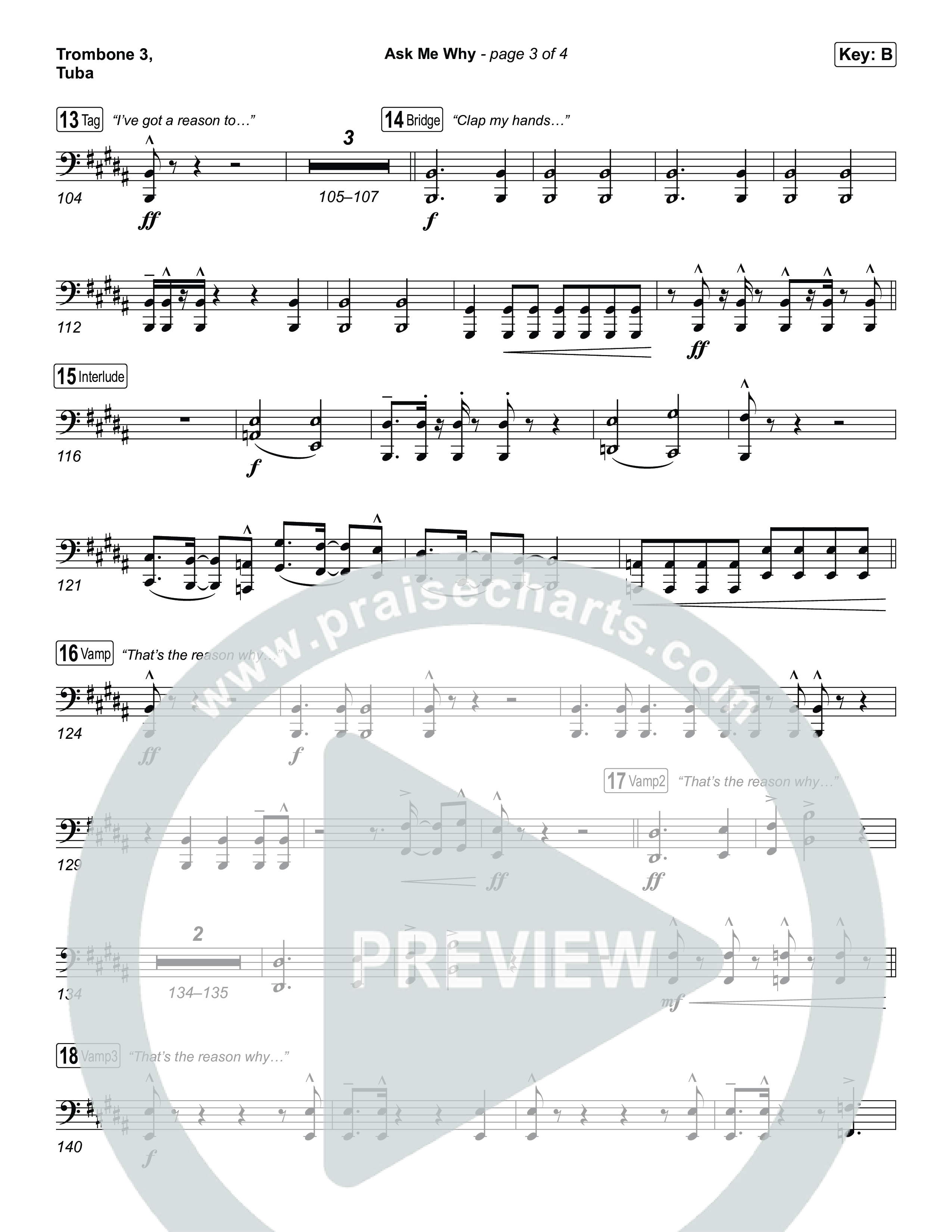 Ask Me Why Trombone 3/Tuba (David Jennings)