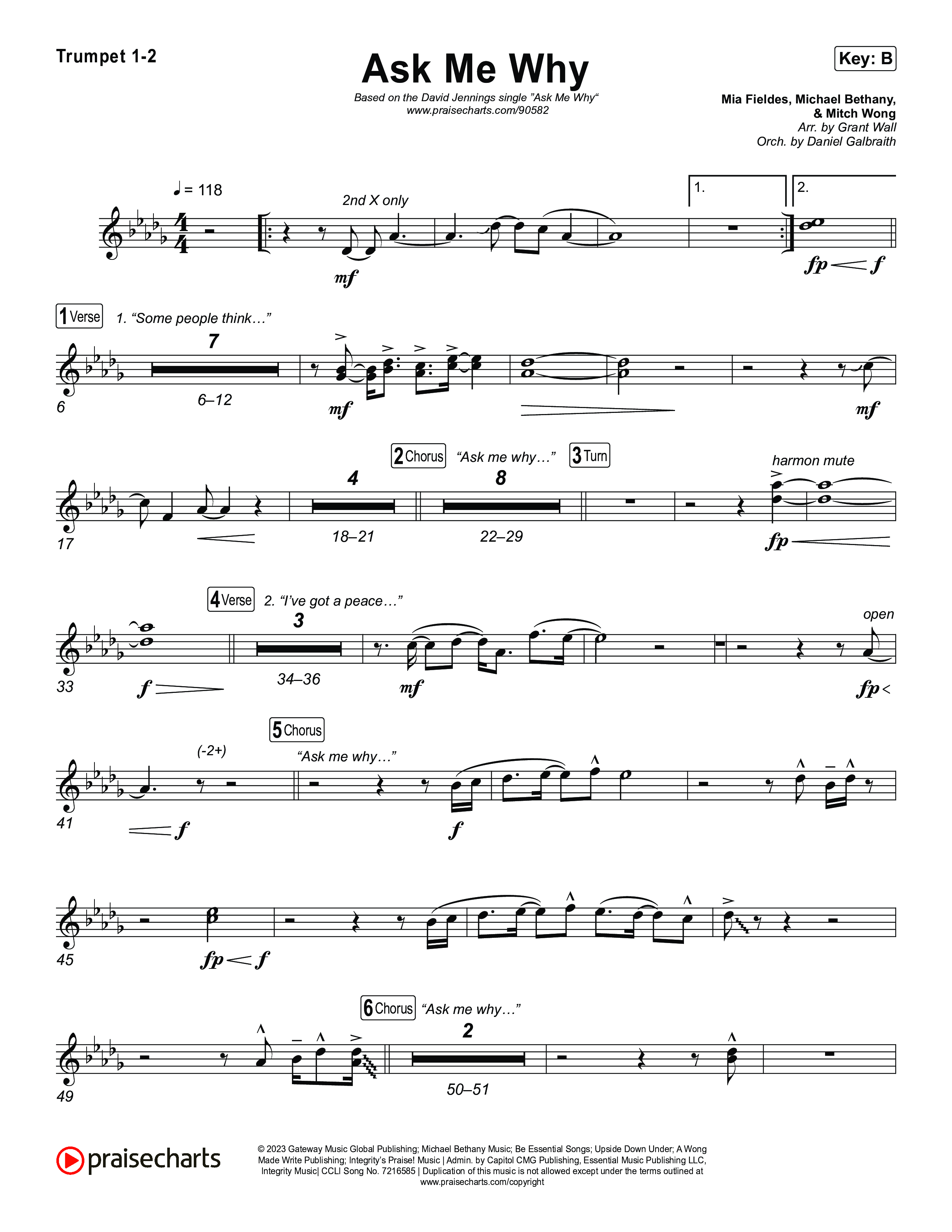 Ask Me Why Trumpet 1,2 (David Jennings)