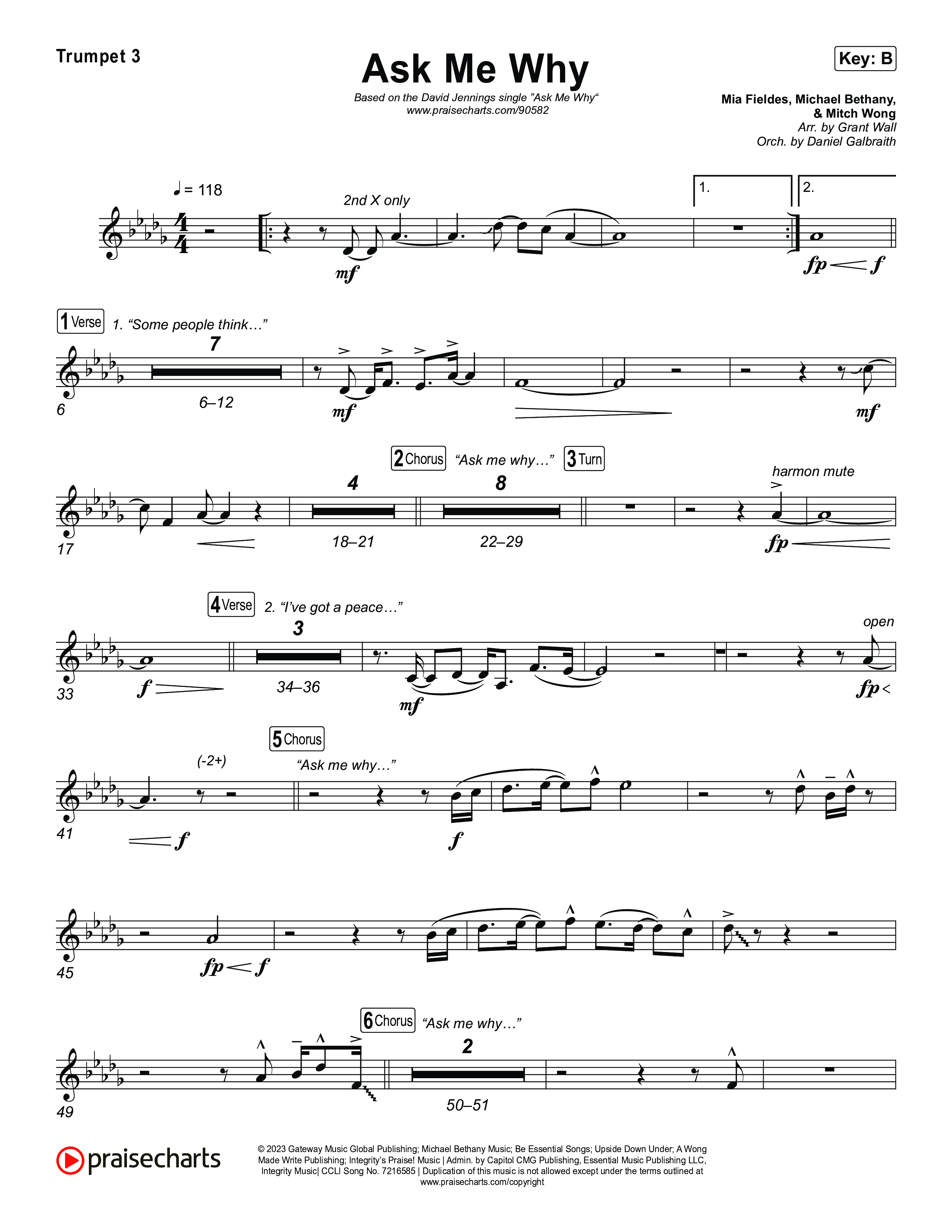 Ask Me Why Trumpet 3 (David Jennings)