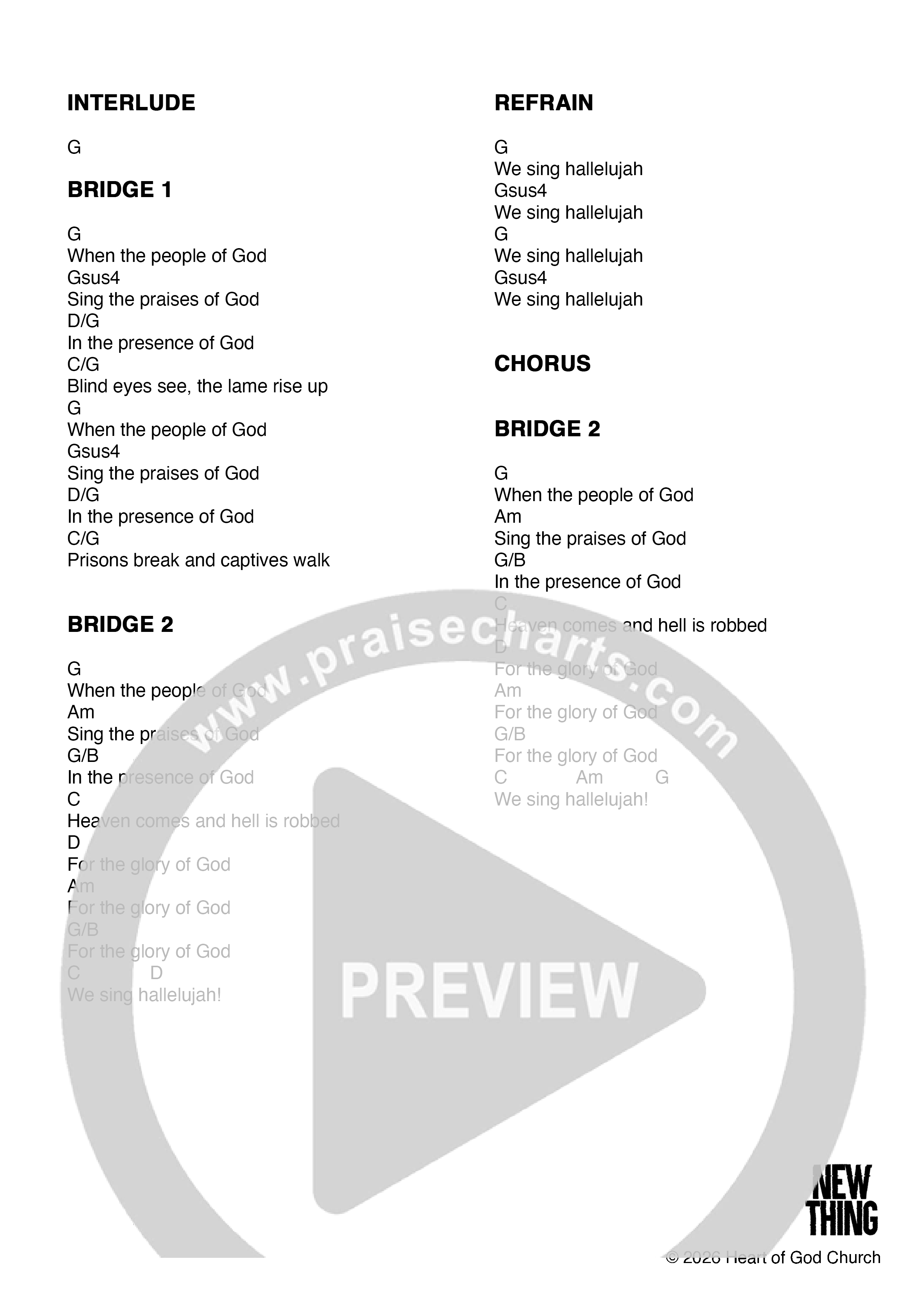 New Thing (Live) Chord Chart (Heart of God Church / Mitch Wong / Daniel Goh)