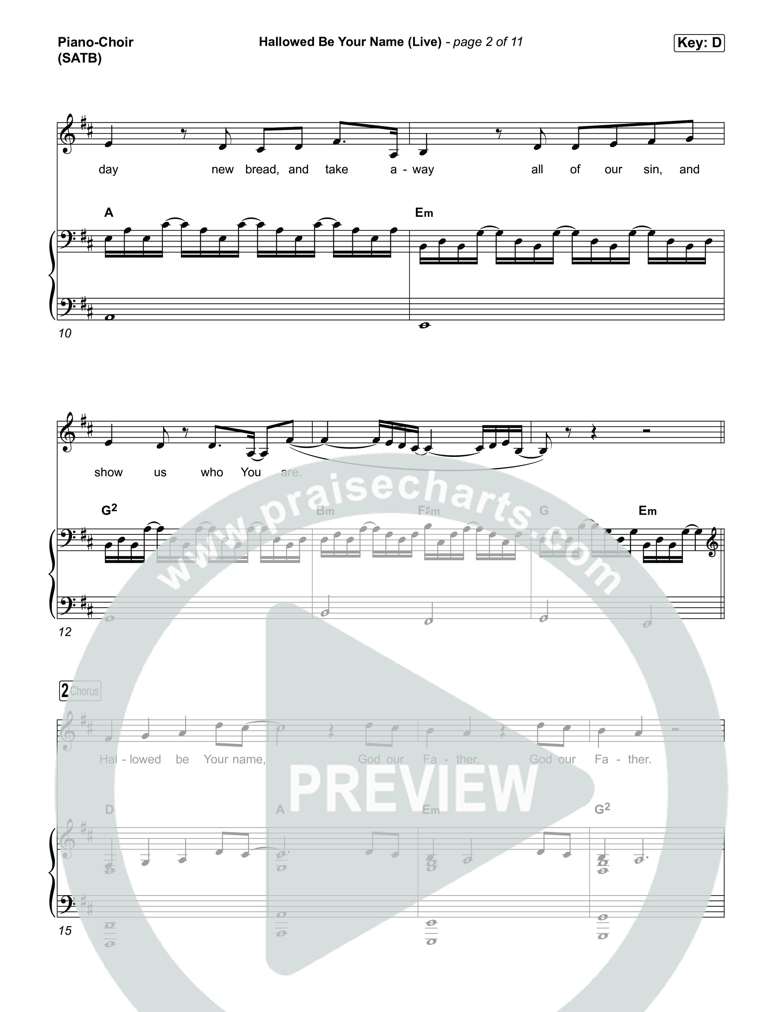 Hallowed Be Your Name (Live) Piano/Vocal Pack (The Belonging Co / Andrew Holt / Leeland)