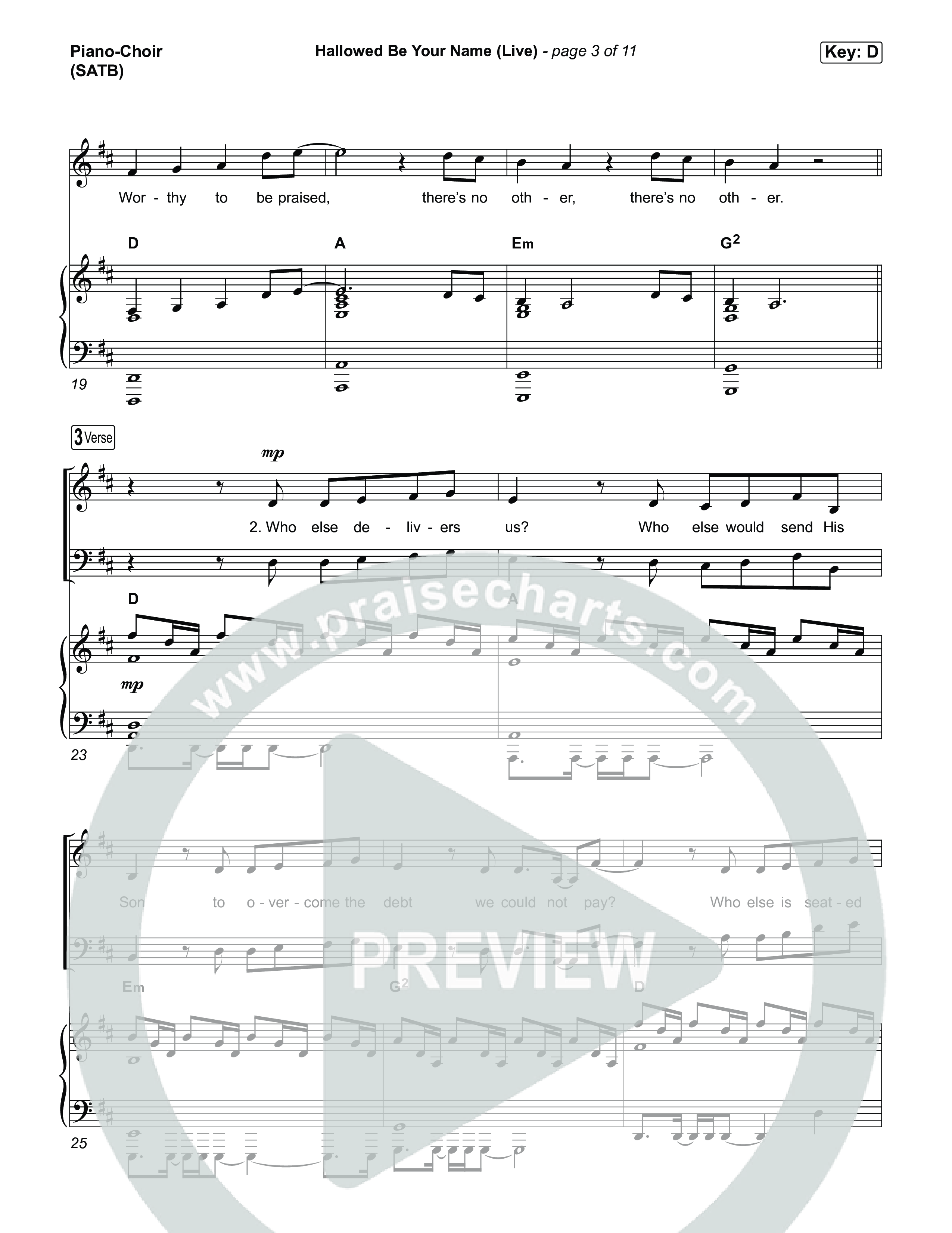 Hallowed Be Your Name (Live) Piano/Vocal Pack (The Belonging Co / Andrew Holt / Leeland)