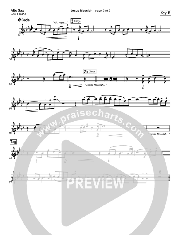 Jesus Messiah Alto Sax (Chris Tomlin)