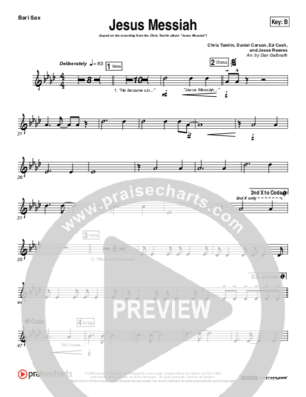 Jesus Messiah Bari Sax (Chris Tomlin)