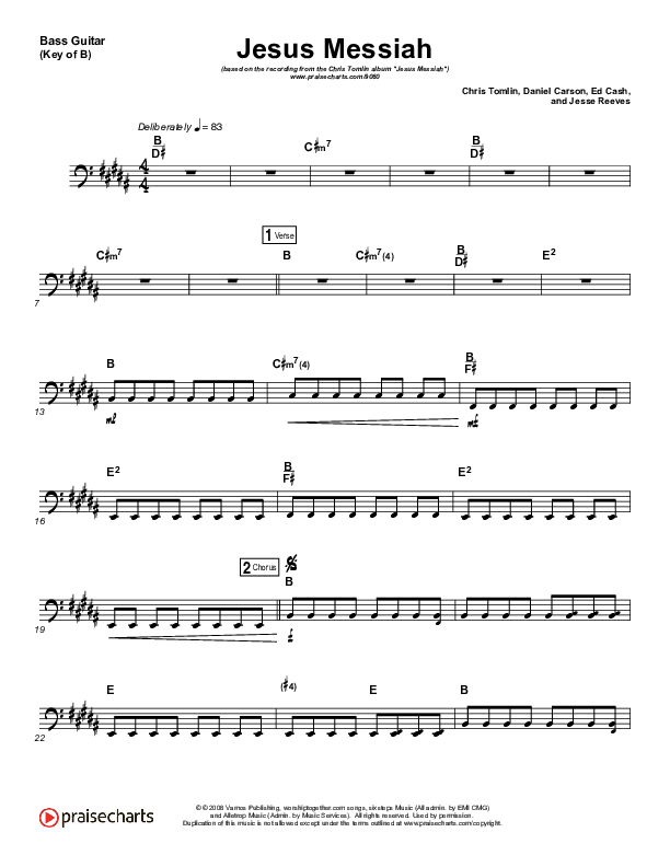 Jesus Messiah Bass Guitar (Chris Tomlin)