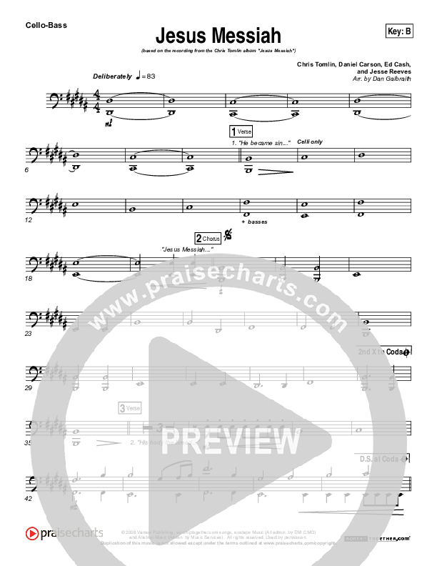 Jesus Messiah Cello/Bass (Chris Tomlin)