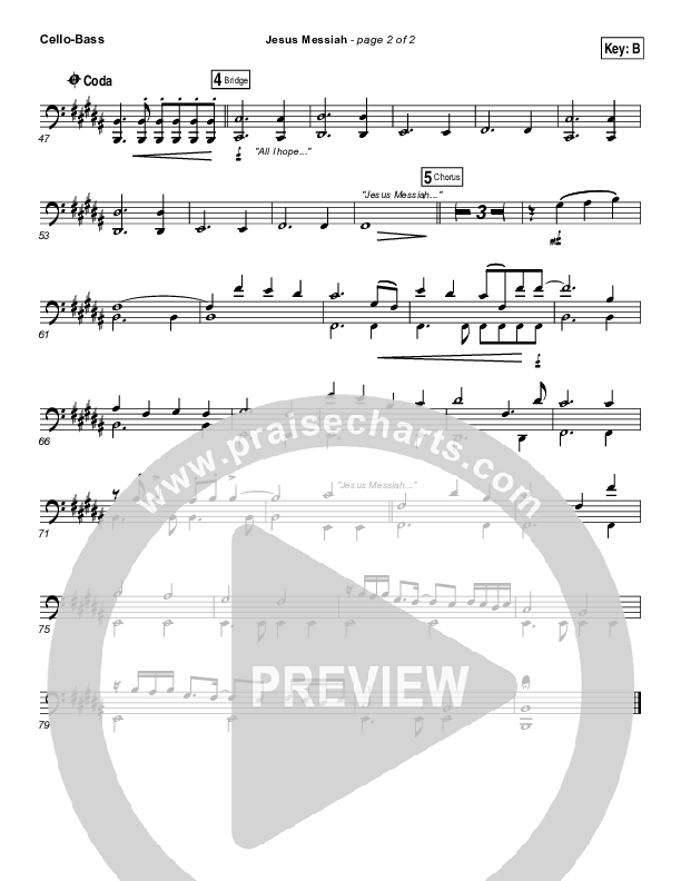 Jesus Messiah Cello/Bass (Chris Tomlin)