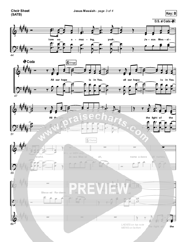 Jesus Messiah Choir Vocals (SATB) (Chris Tomlin)