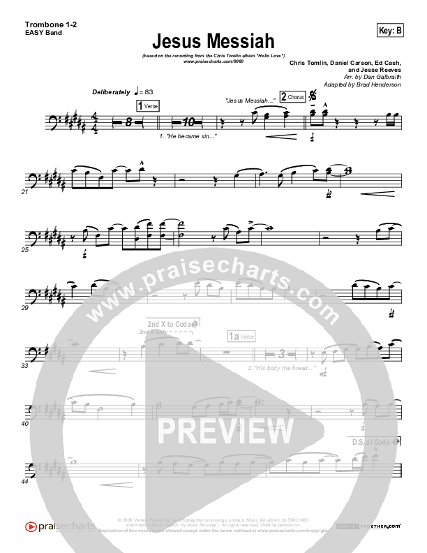 Jesus Messiah Trombone 1/2 (Chris Tomlin)