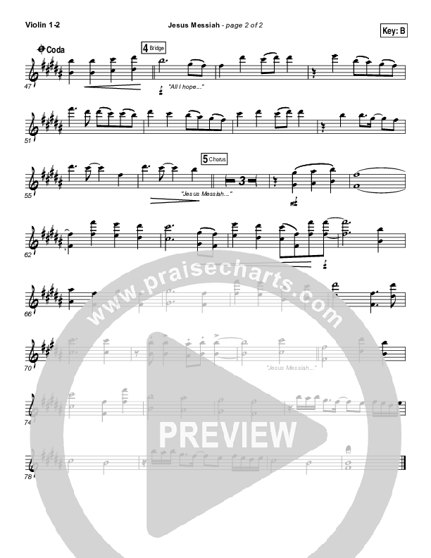 Jesus Messiah Violin 1/2 (Chris Tomlin)