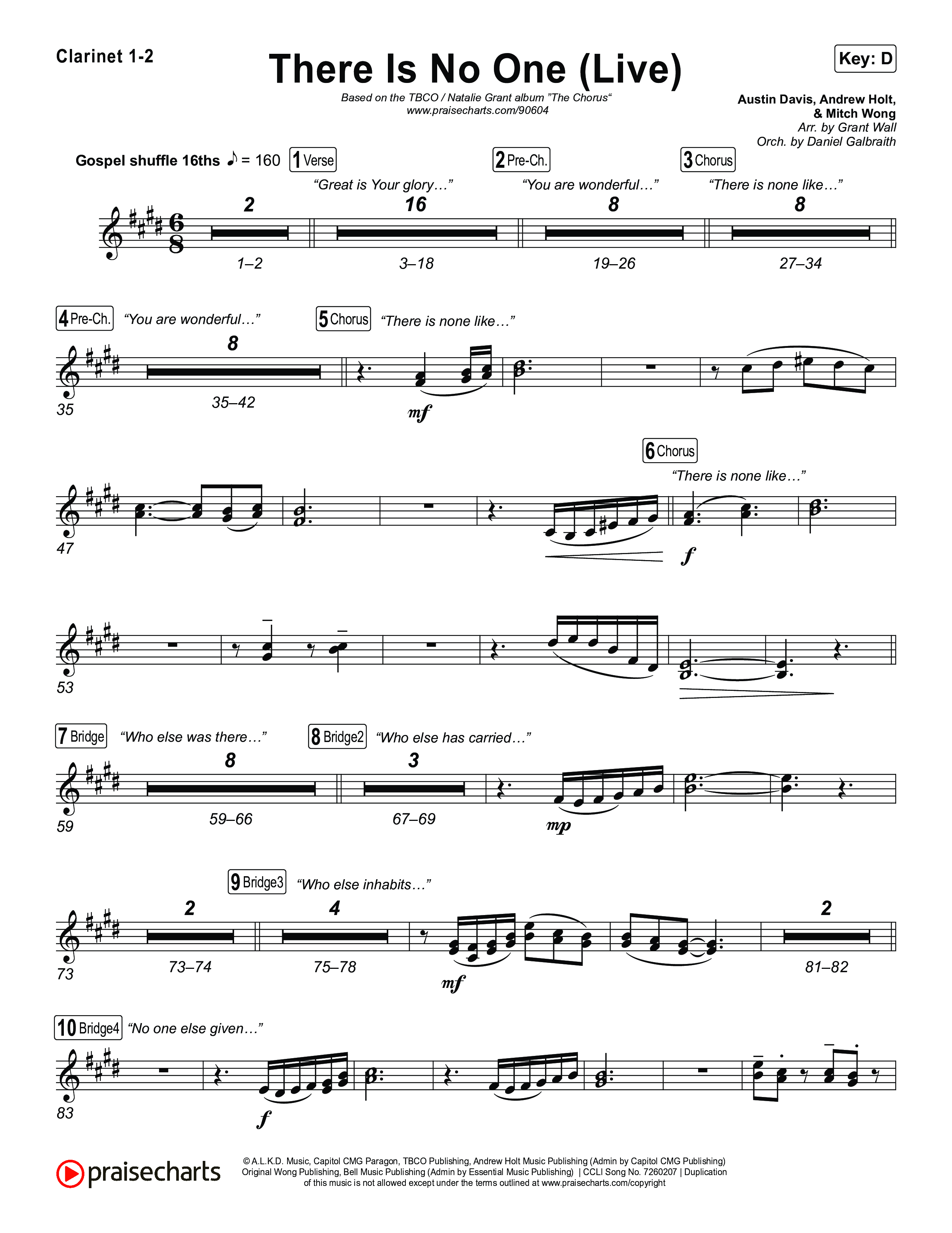 There Is No One (Live) Clarinet 1/2 (The Belonging Co / Natalie Grant)
