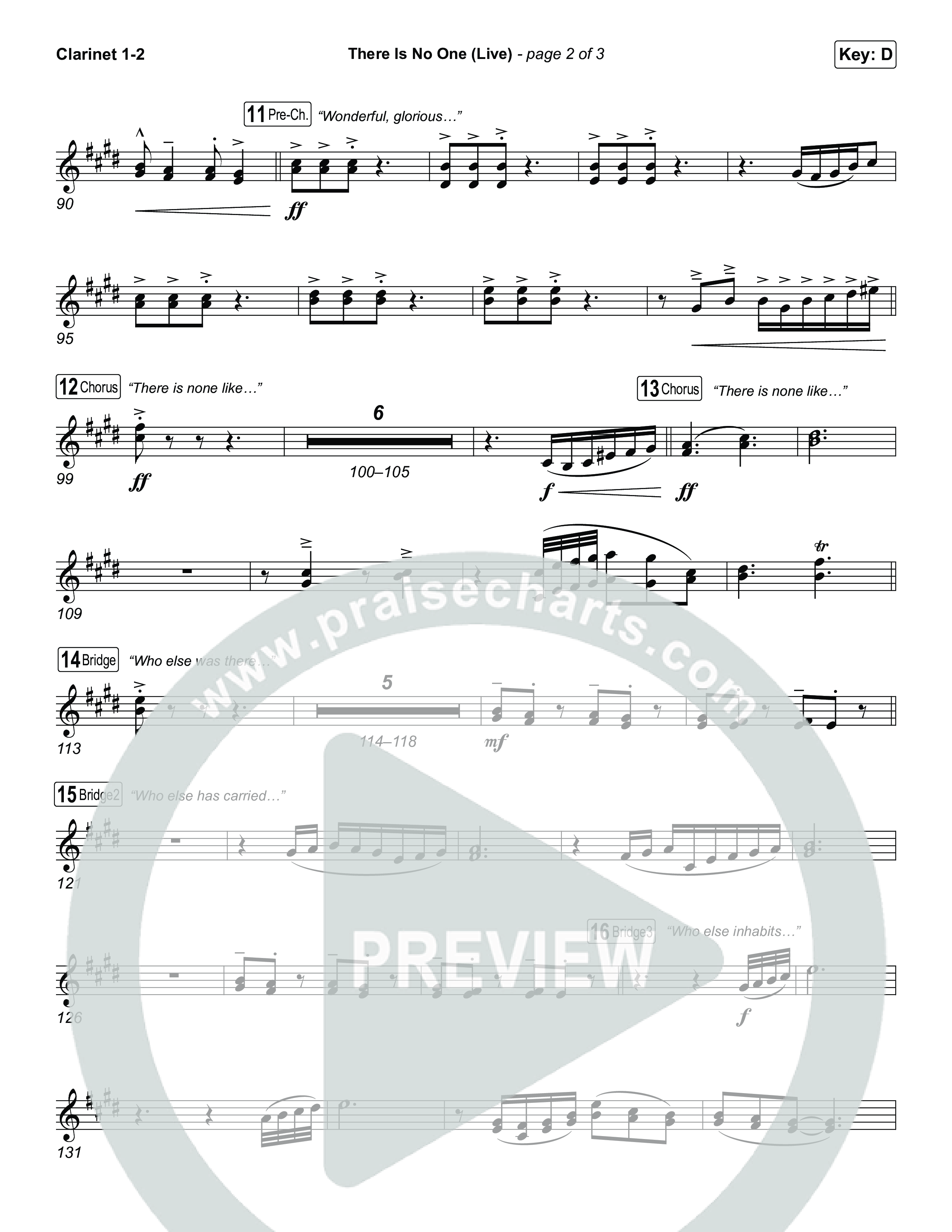 There Is No One (Live) Clarinet 1/2 (The Belonging Co / Natalie Grant)